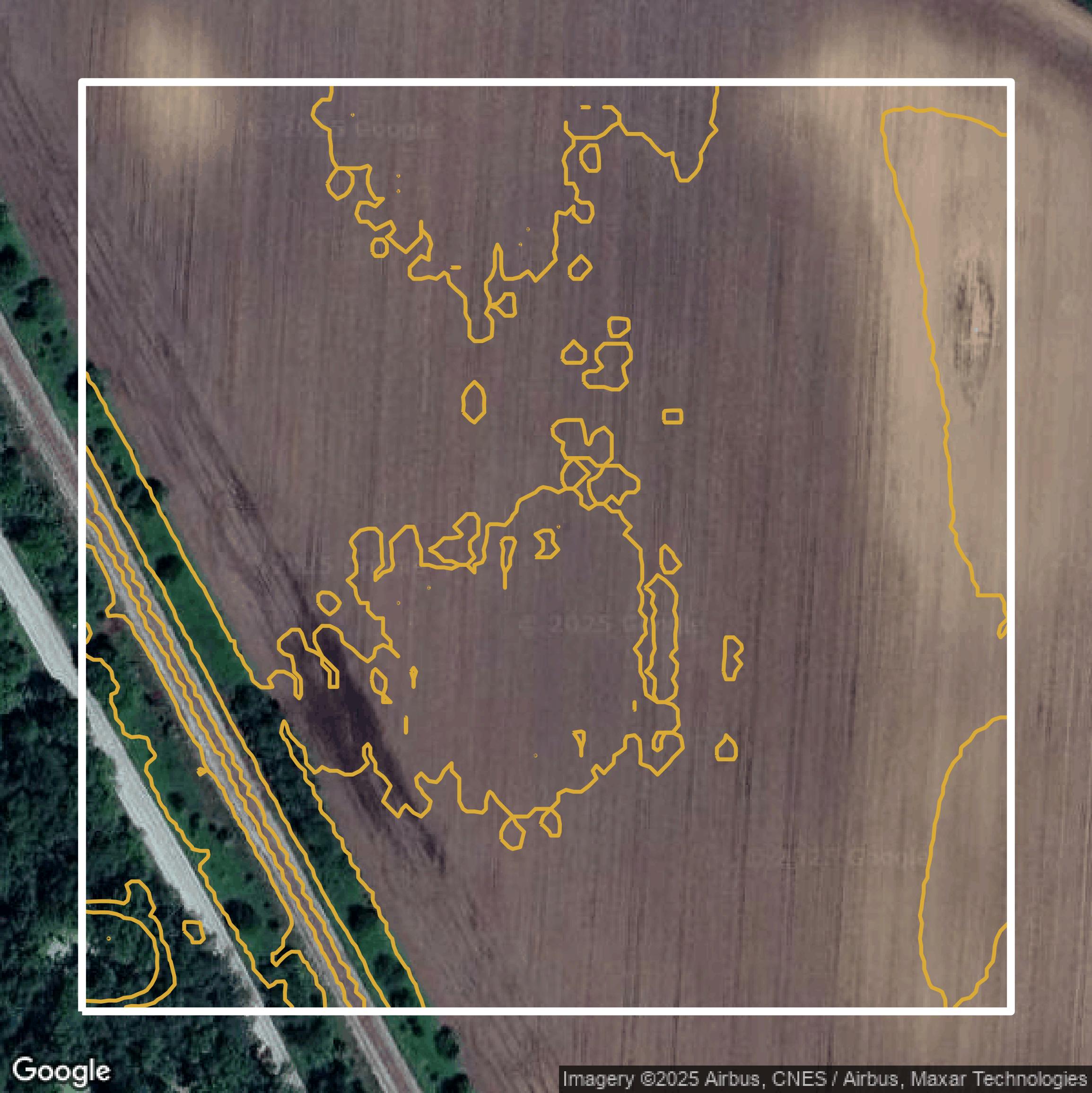 This image shows a contour map in Lake County created using GIS data in Equator.