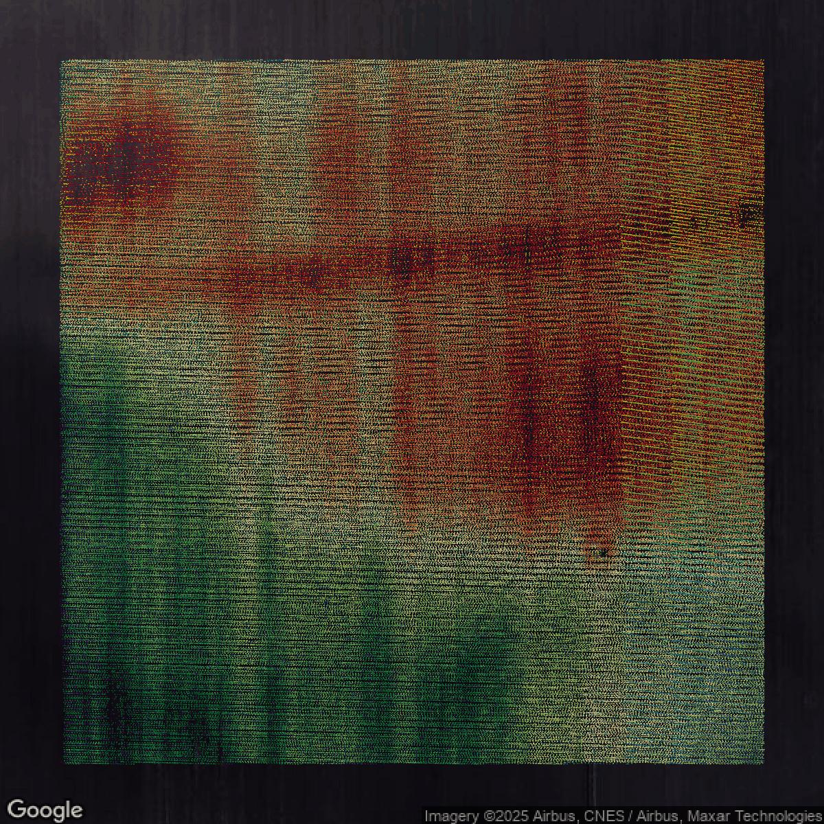 This image shows a LiDAR point cloud in Lake County created using GIS data in Equator.
