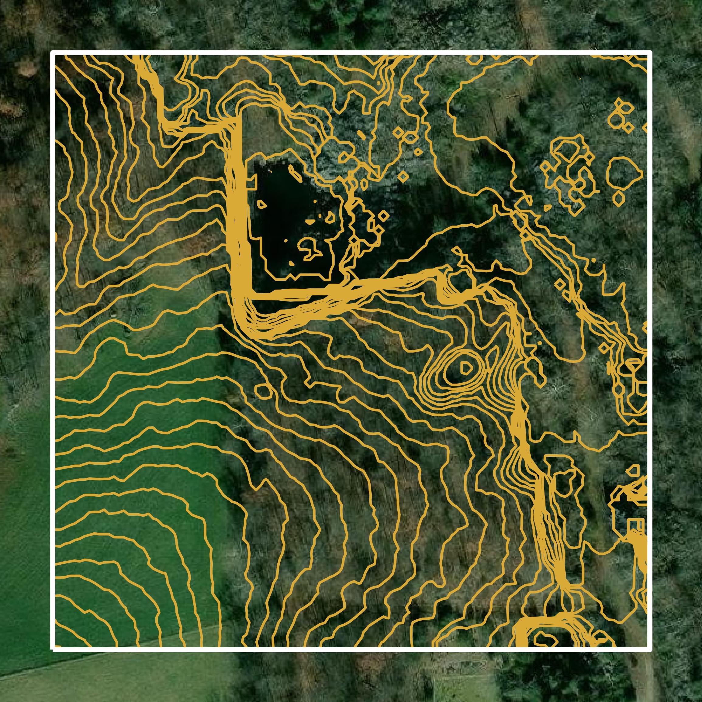 This image shows a contour map in Lawrence County created using GIS data in Equator.