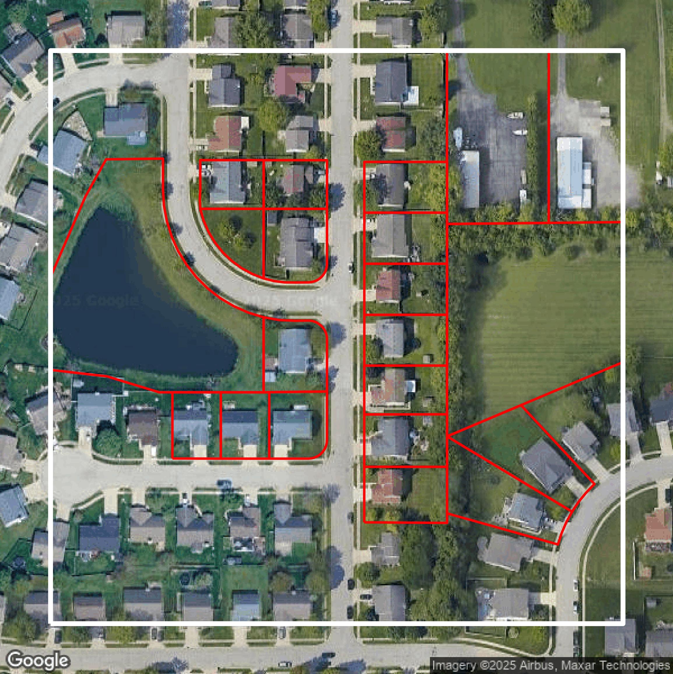This image shows parcel data in Marion County created using GIS data in Equator.