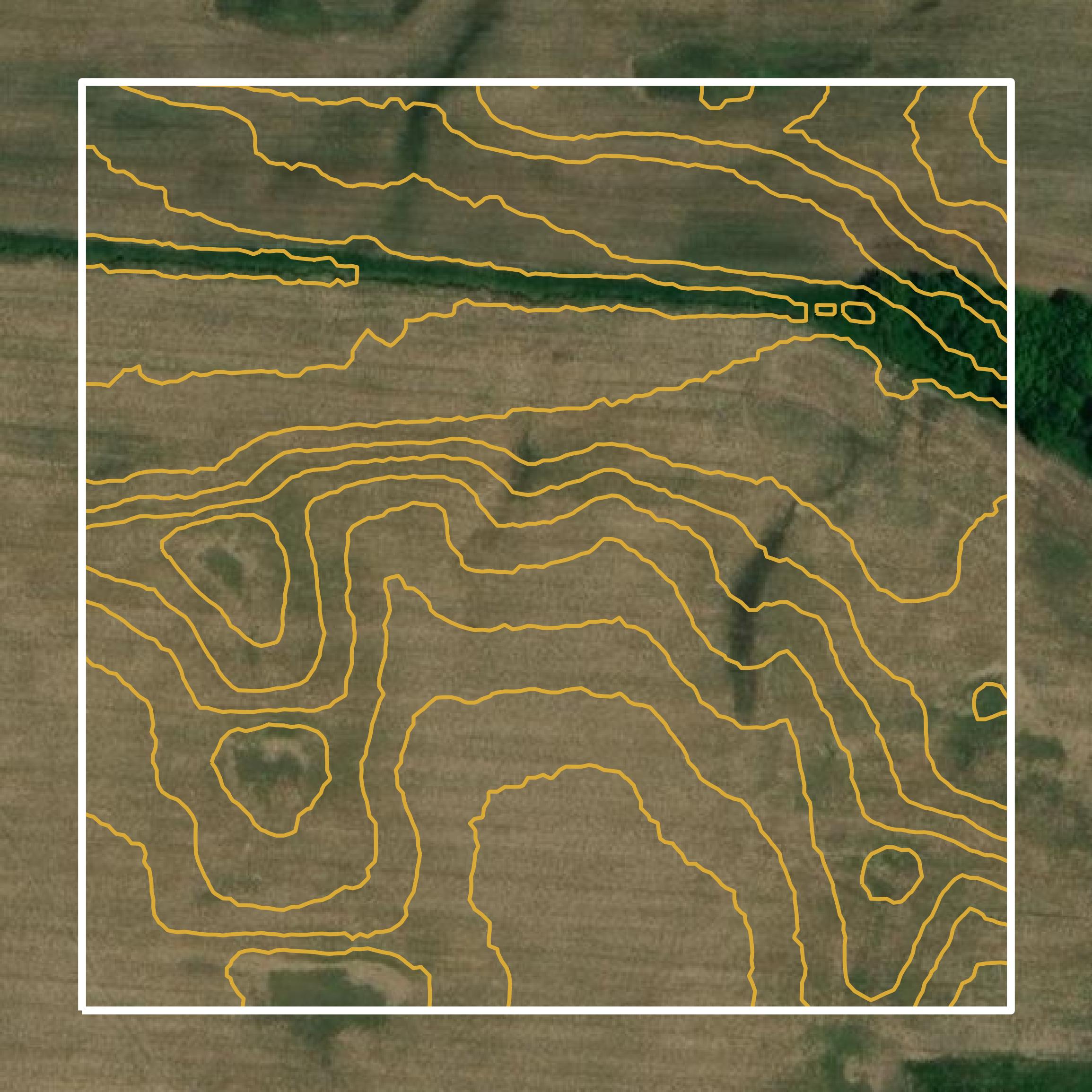This image shows a contour map in Martin County created using GIS data in Equator.