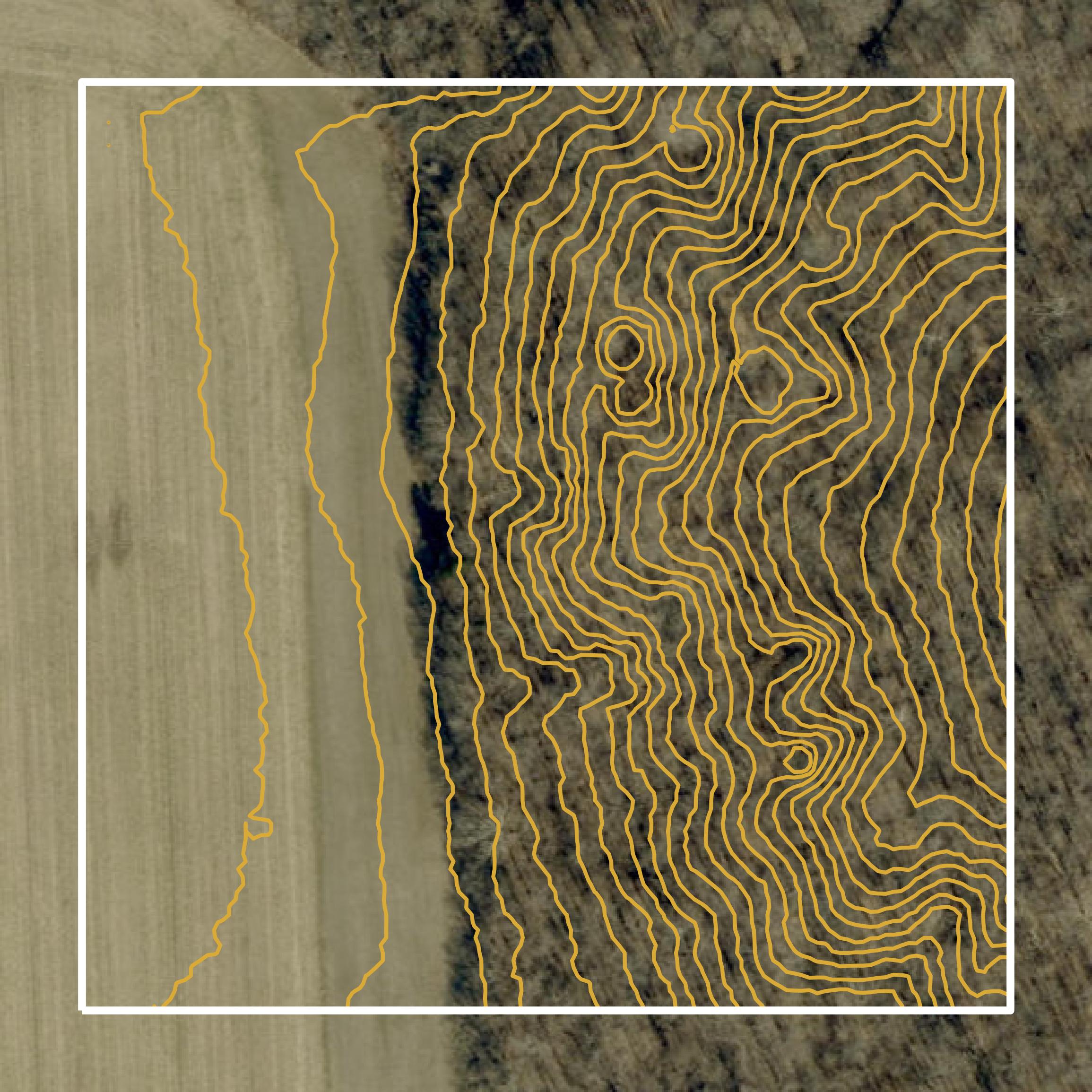 This image shows a contour map in Martin County created using GIS data in Equator.