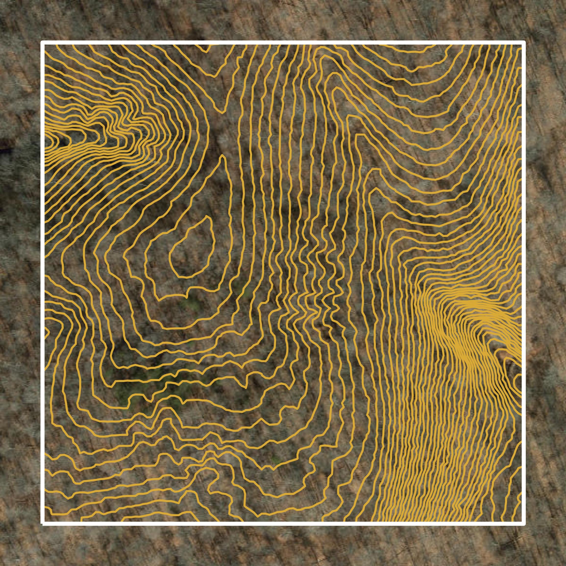 This image shows a contour map in Monroe County created using GIS data in Equator.
