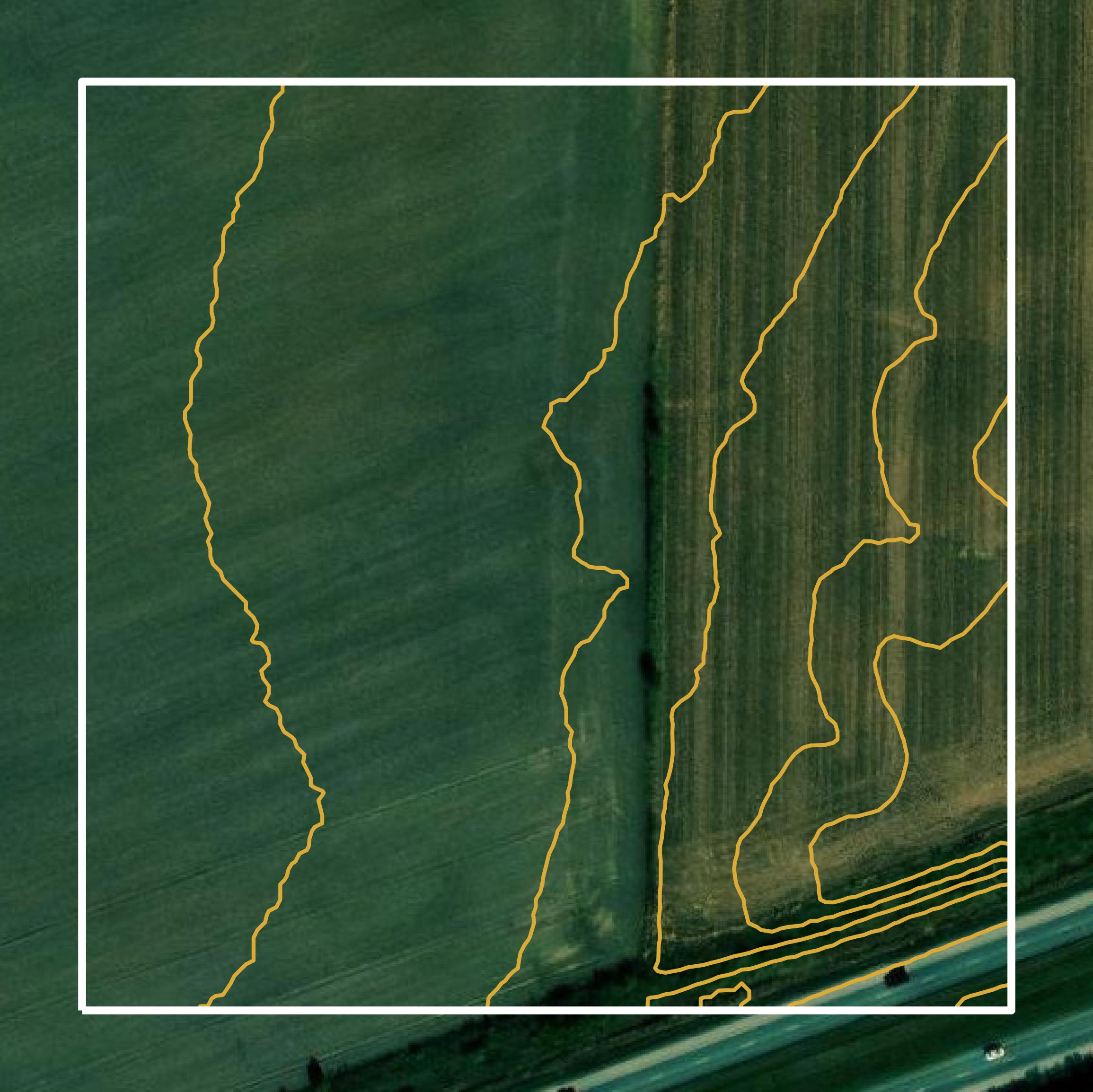 This image shows a contour map in Morgan County created using GIS data in Equator.