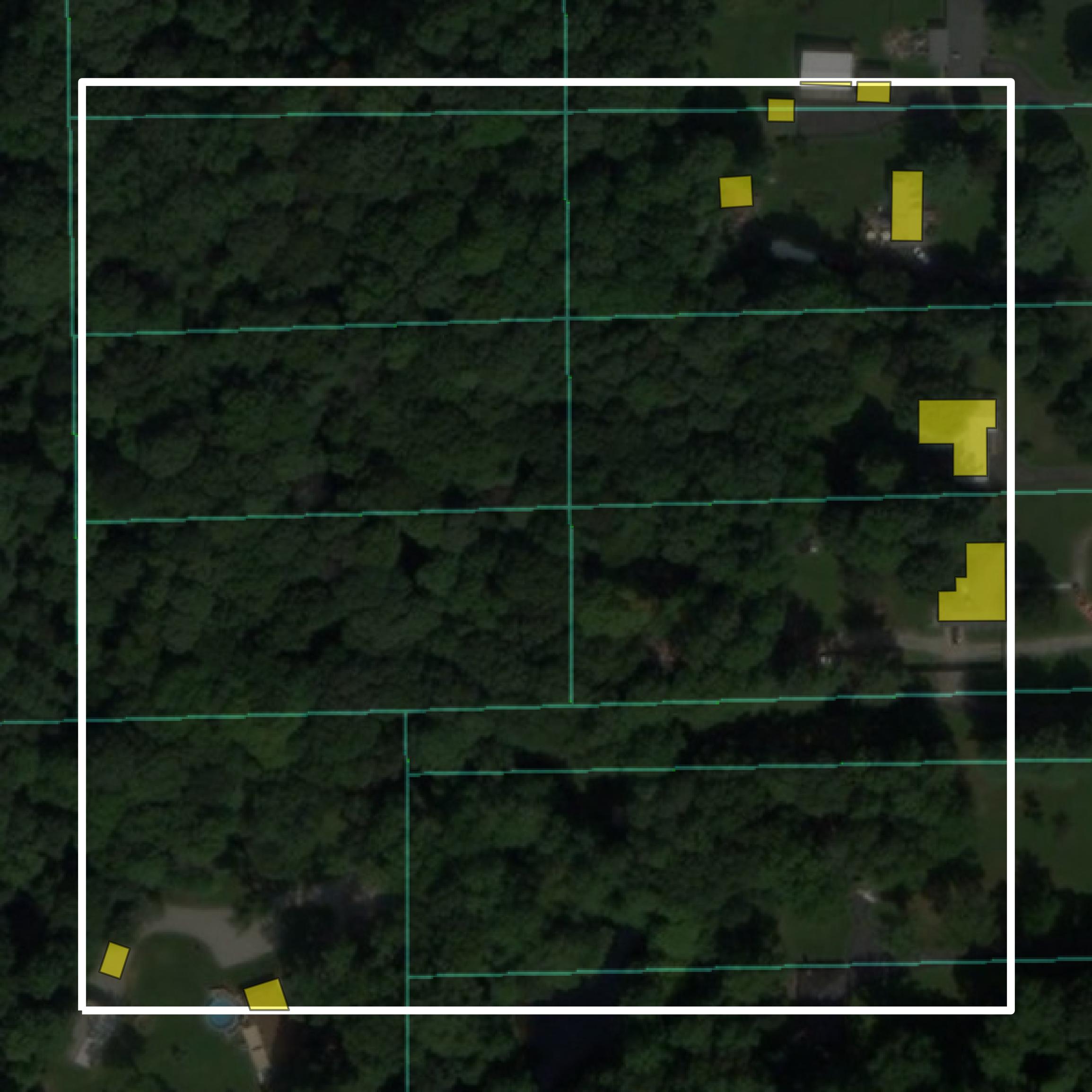 This image shows parcel and building data in Morgan County created using GIS data in Equator.