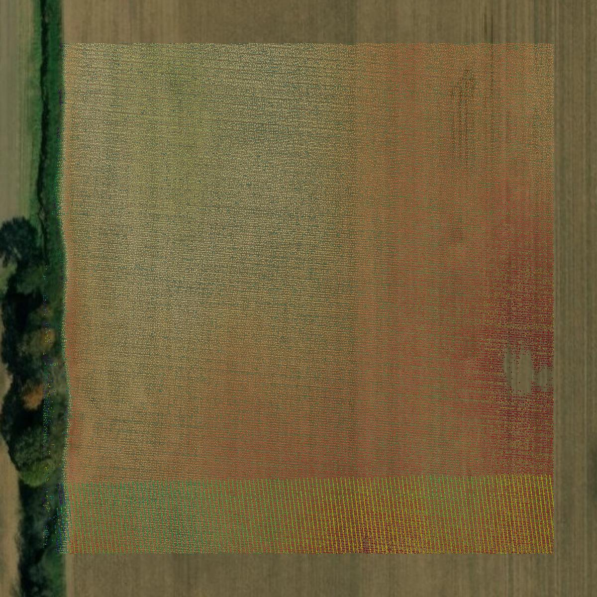 This image shows a LiDAR point cloud in Morgan County created using GIS data in Equator.