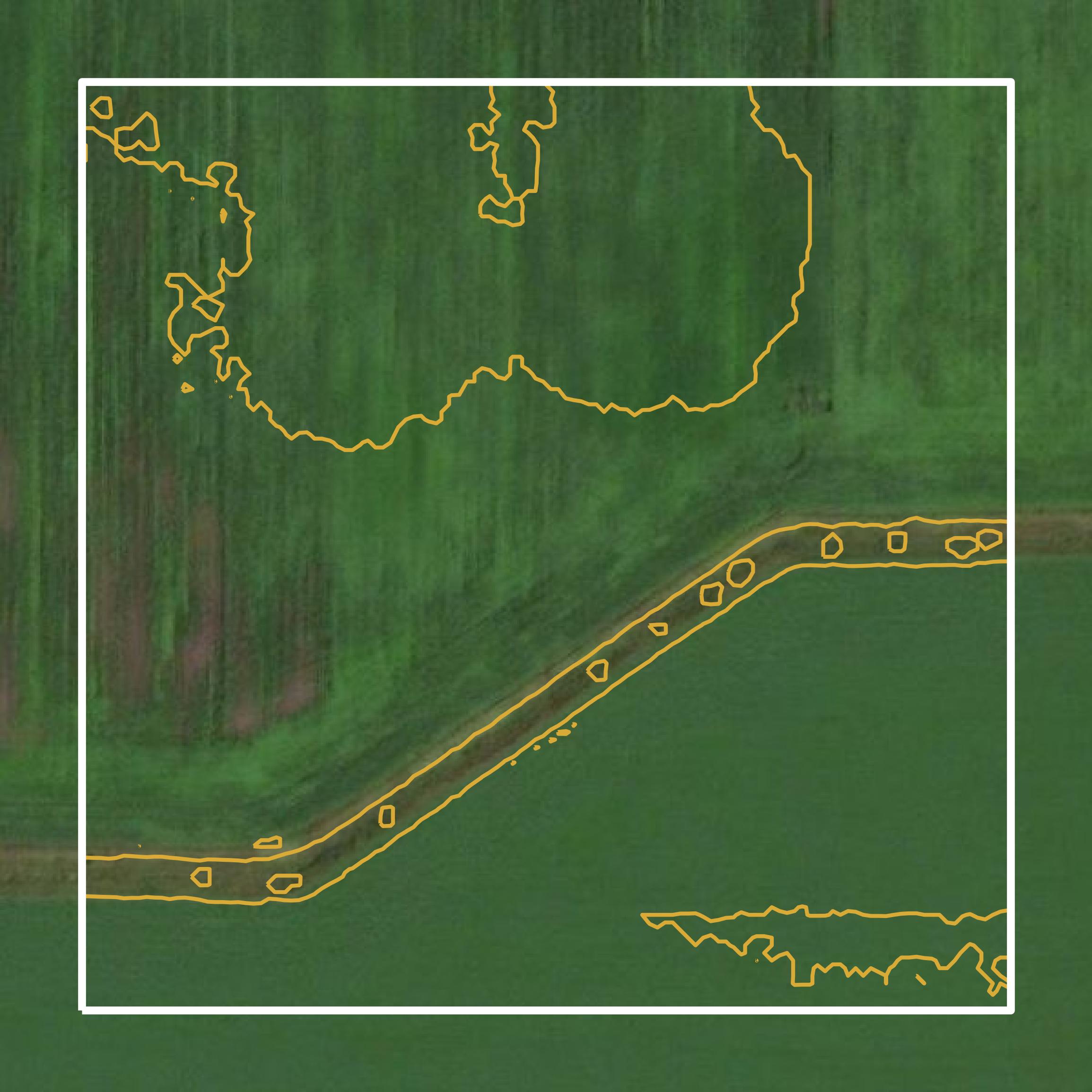 This image shows a contour map in Newton County created using GIS data in Equator.