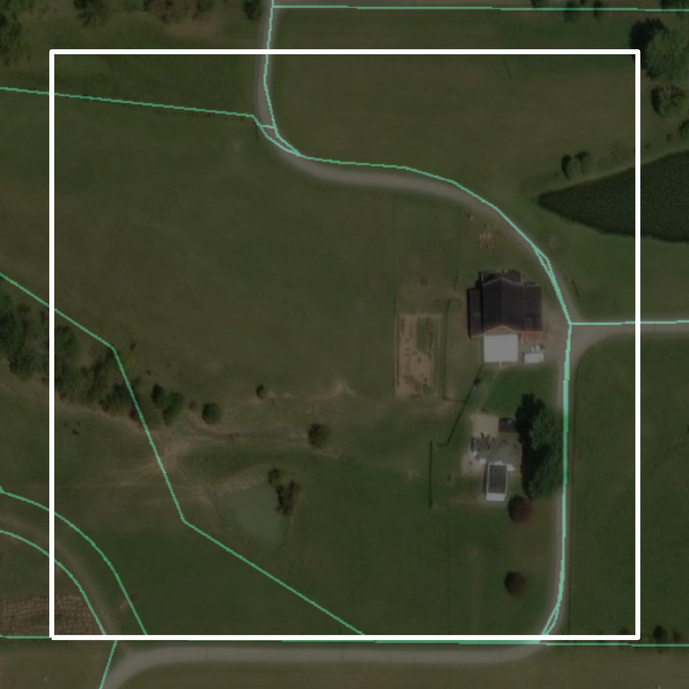 This image shows parcel and building data in Ohio County created using GIS data in Equator.