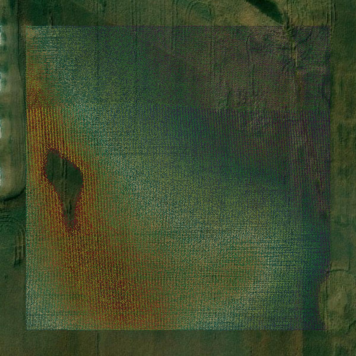This image shows a LiDAR point cloud in Orange County created using GIS data in Equator.