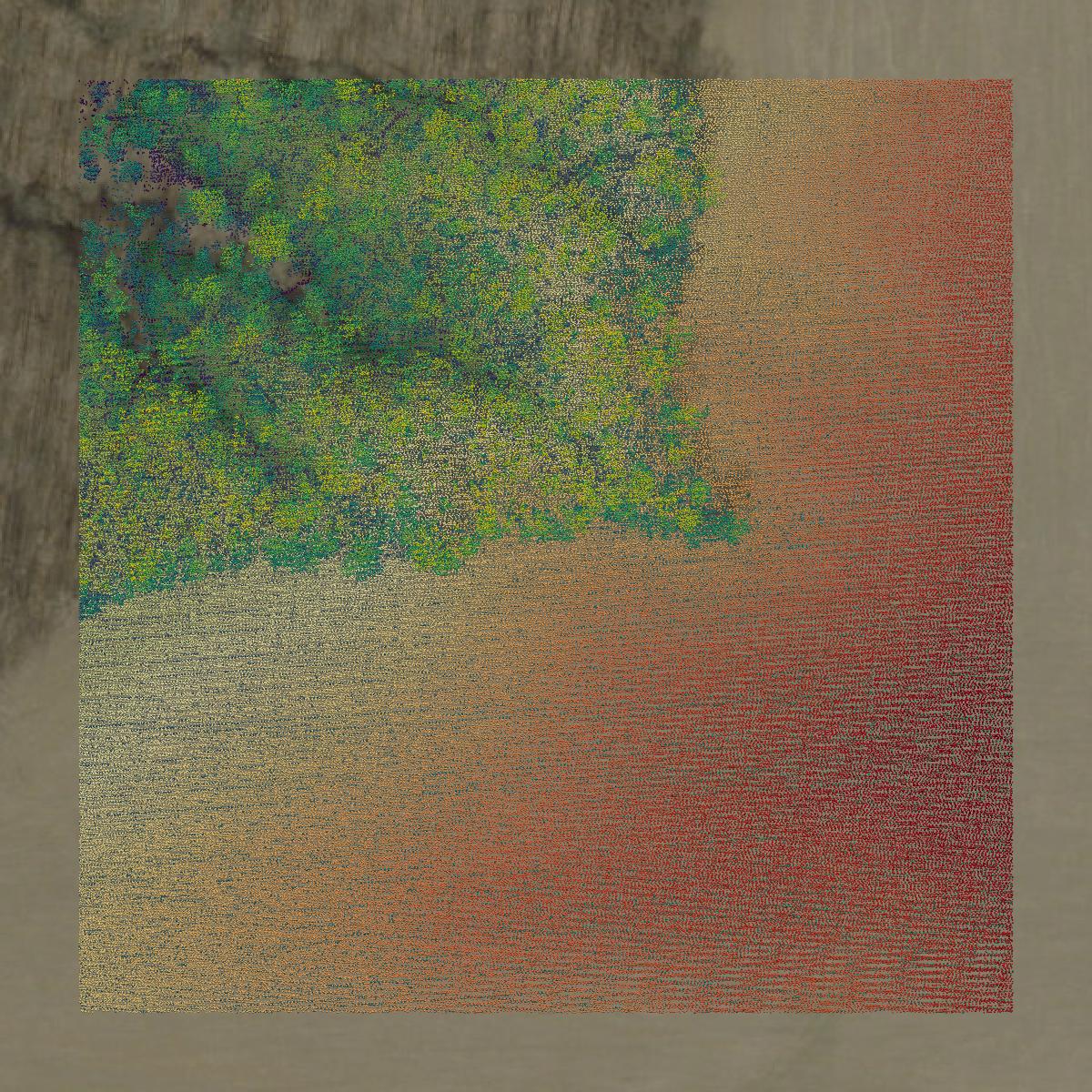This image shows a LiDAR point cloud in Owen County created using GIS data in Equator.