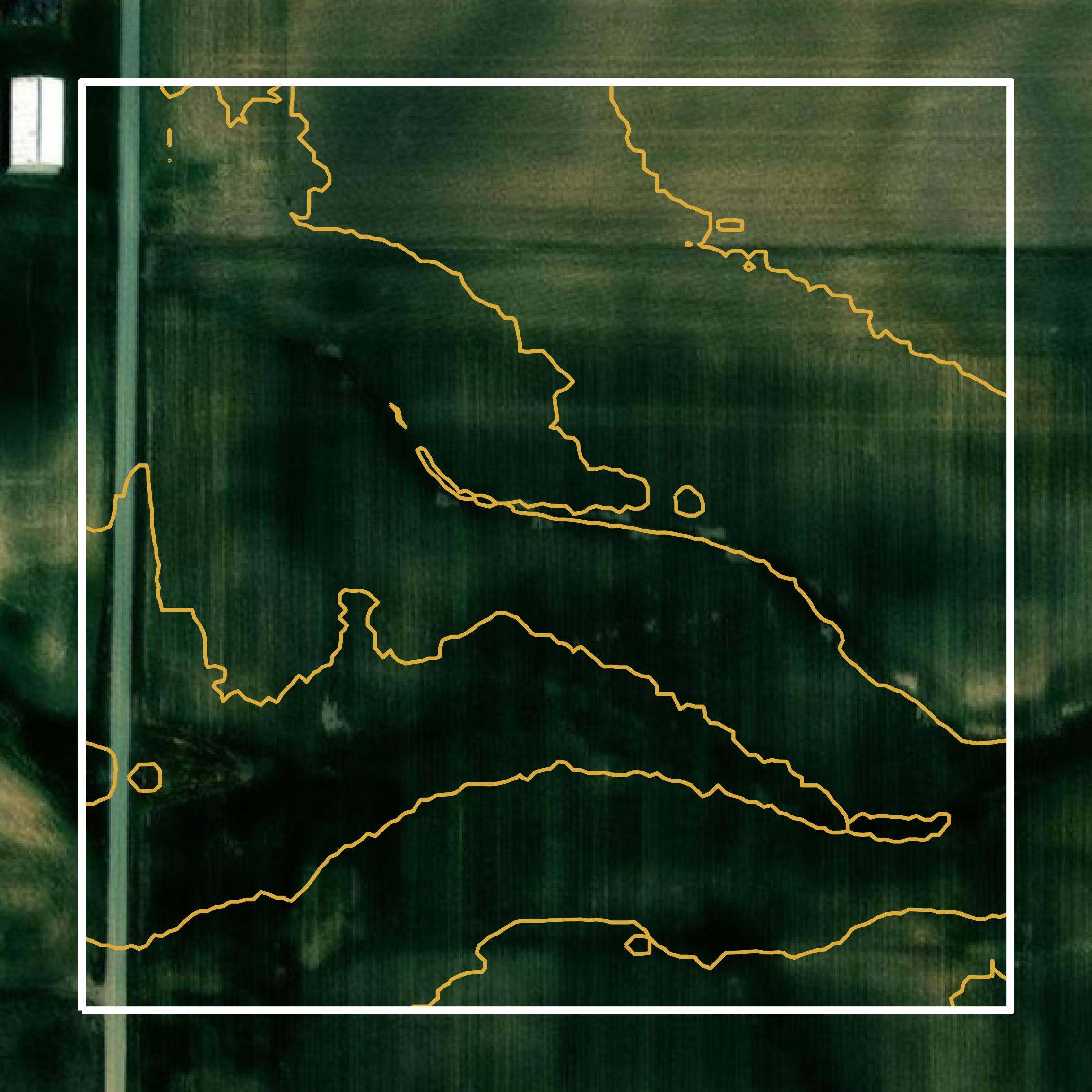 This image shows a contour map in Parke County created using GIS data in Equator.