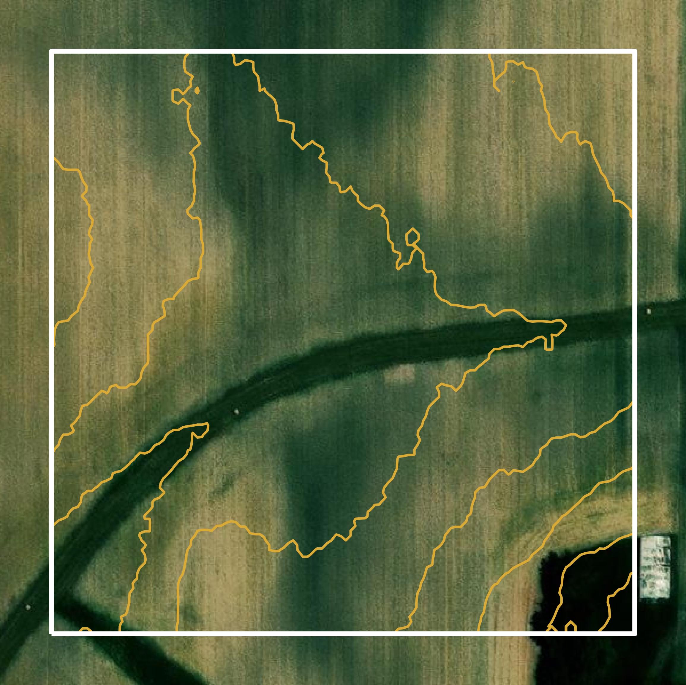 This image shows a contour map in Parke County created using GIS data in Equator.