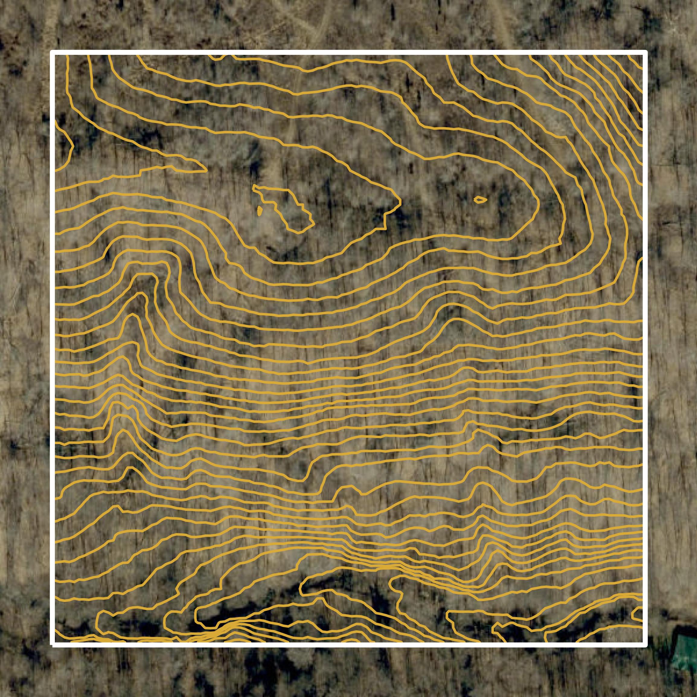 This image shows a contour map in Perry County created using GIS data in Equator.