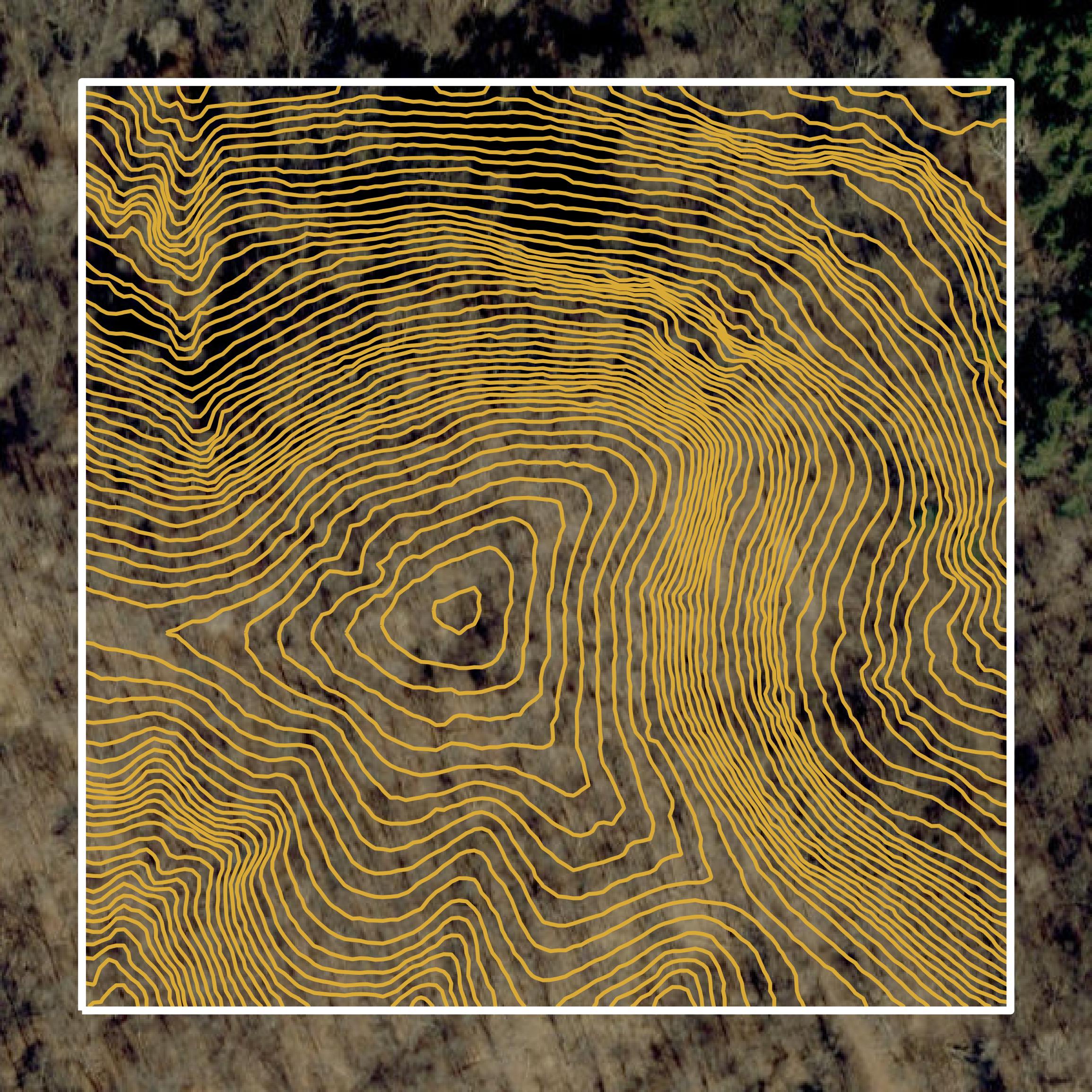 This image shows a contour map in Perry County created using GIS data in Equator.