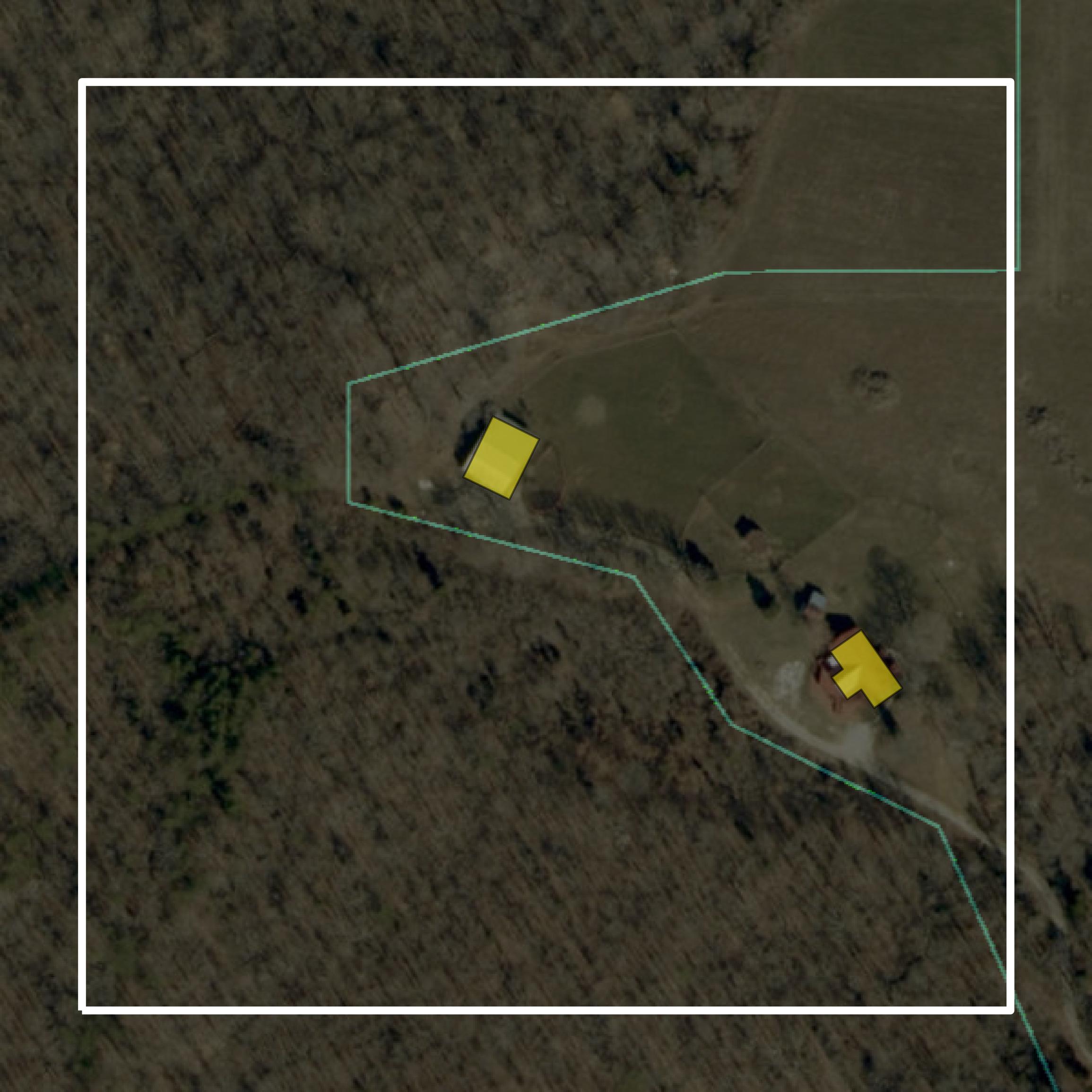 This image shows parcel and building data in Perry County created using GIS data in Equator.