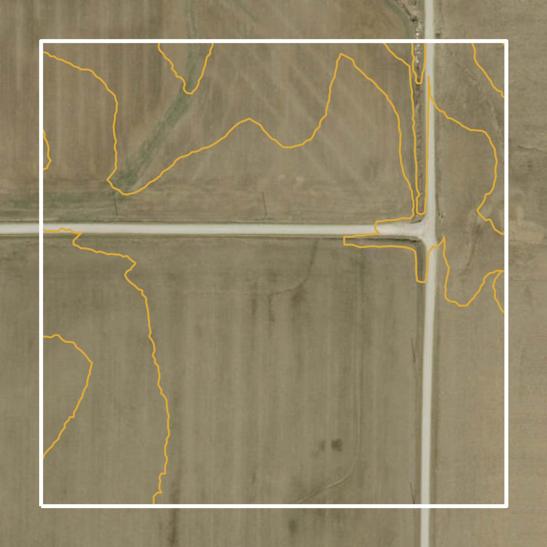 This image shows a contour map in Pike County created using GIS data in Equator.