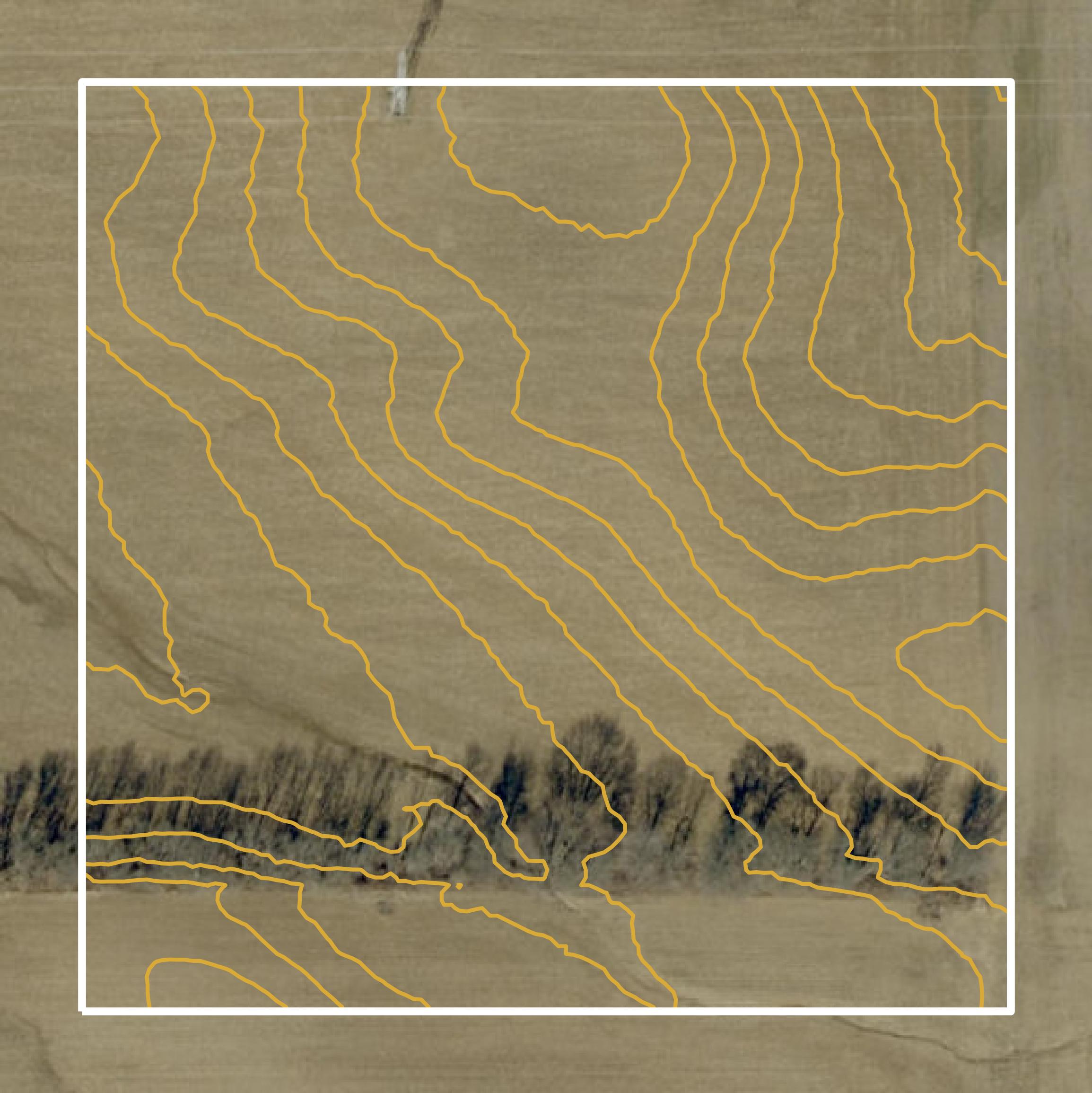 This image shows a contour map in Pike County created using GIS data in Equator.