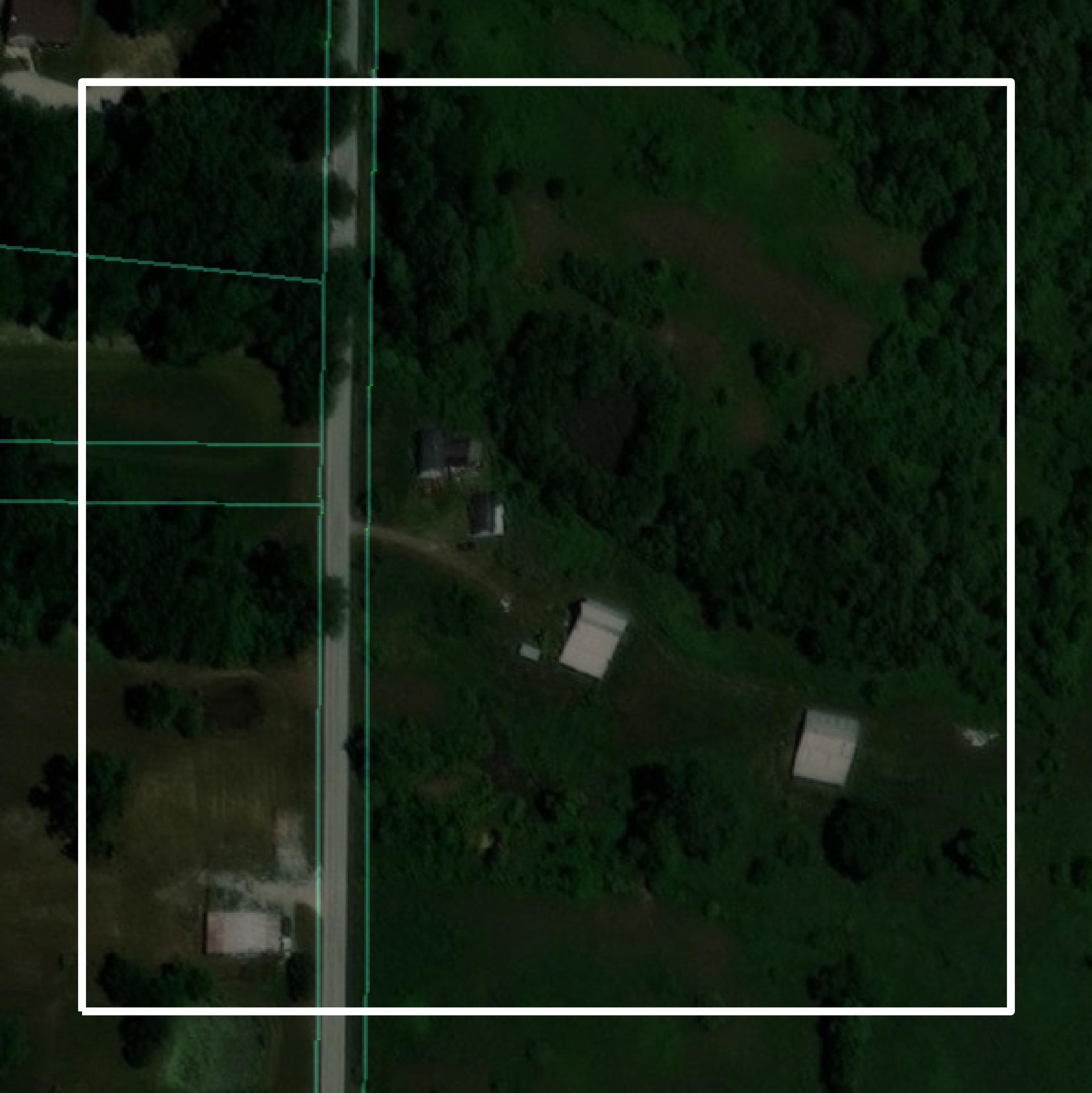 This image shows parcel and building data in Putnam County created using GIS data in Equator.