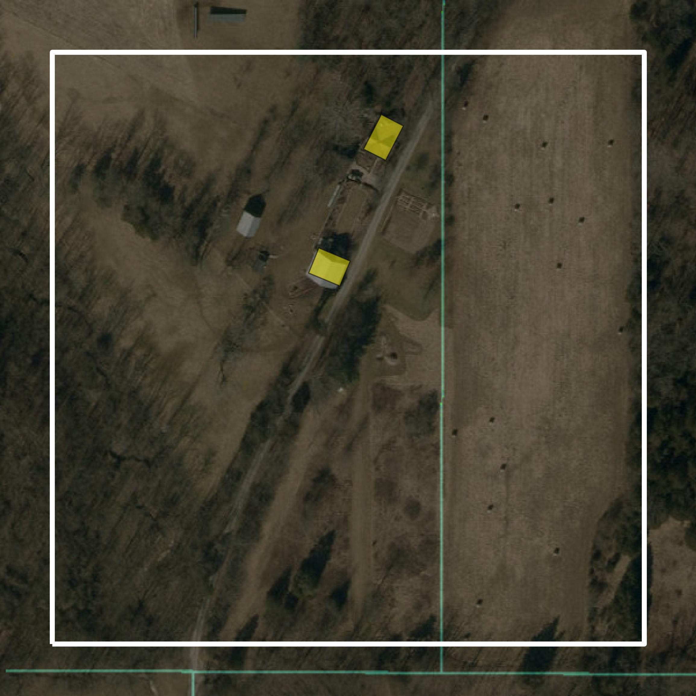 This image shows parcel and building data in Ripley County created using GIS data in Equator.
