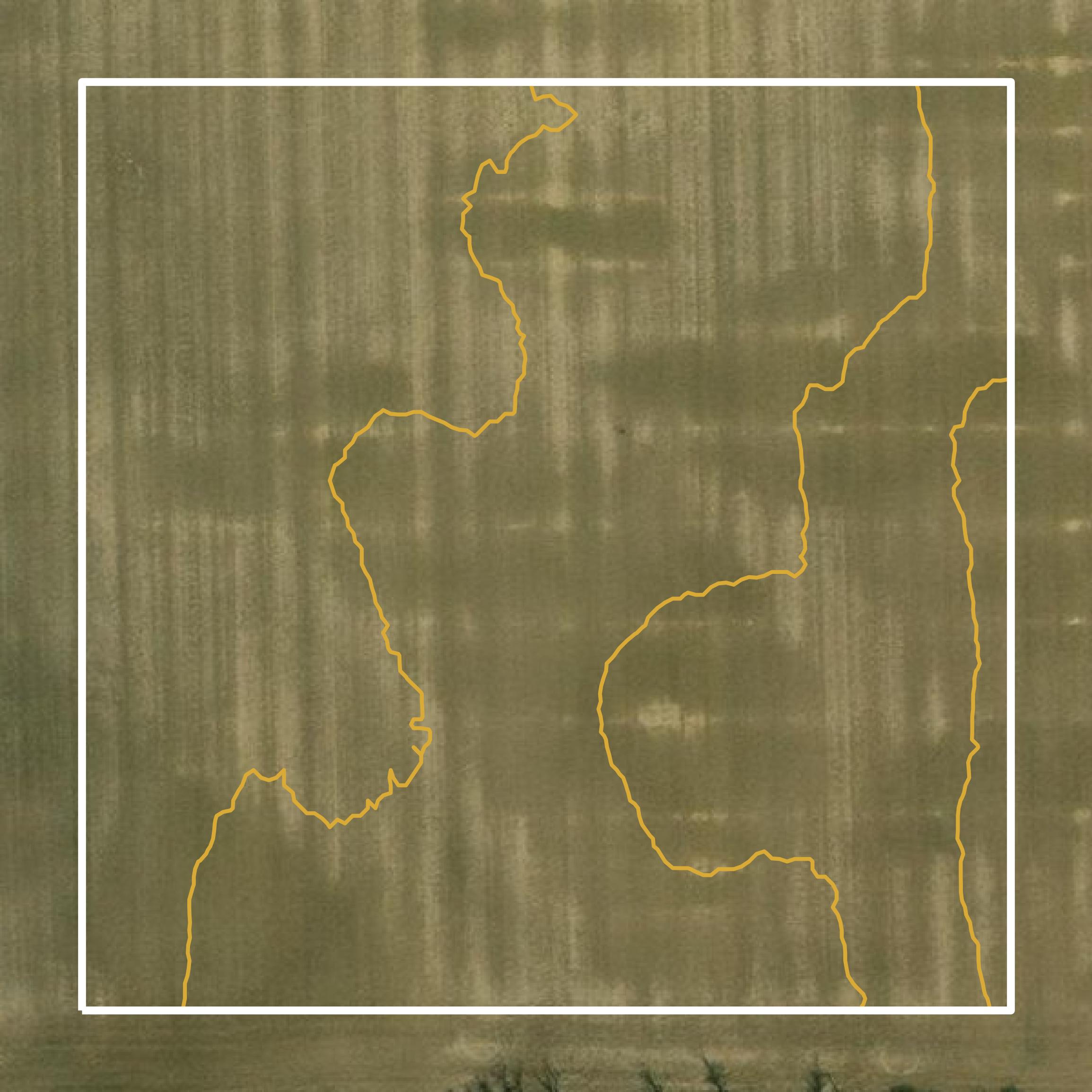This image shows a contour map in Rush County created using GIS data in Equator.