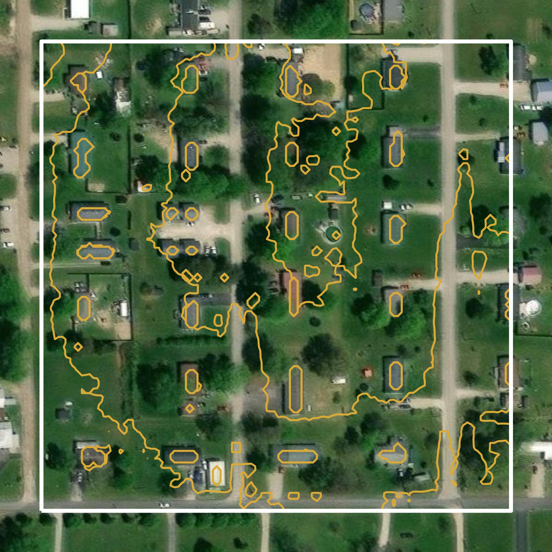 This image shows a contour map in Scott County created using GIS data in Equator.