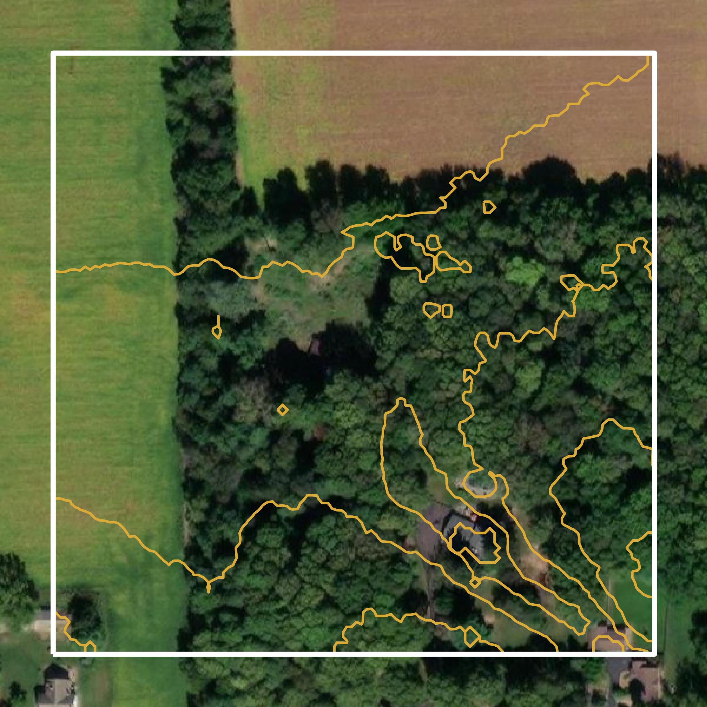 This image shows a contour map in Shelby County created using GIS data in Equator.