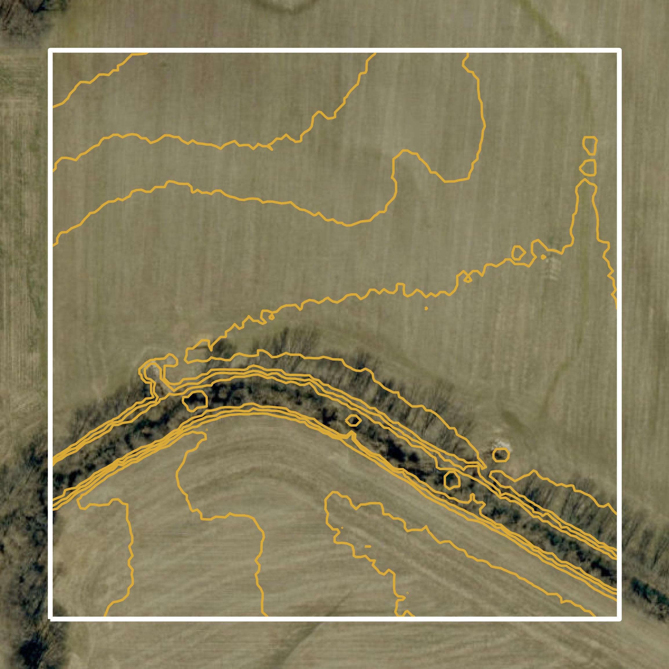 This image shows a contour map in Spencer County created using GIS data in Equator.