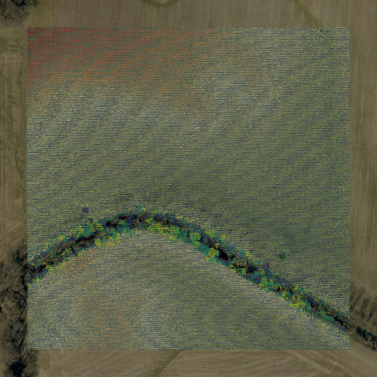 This image shows a LiDAR point cloud in Spencer County created using GIS data in Equator.