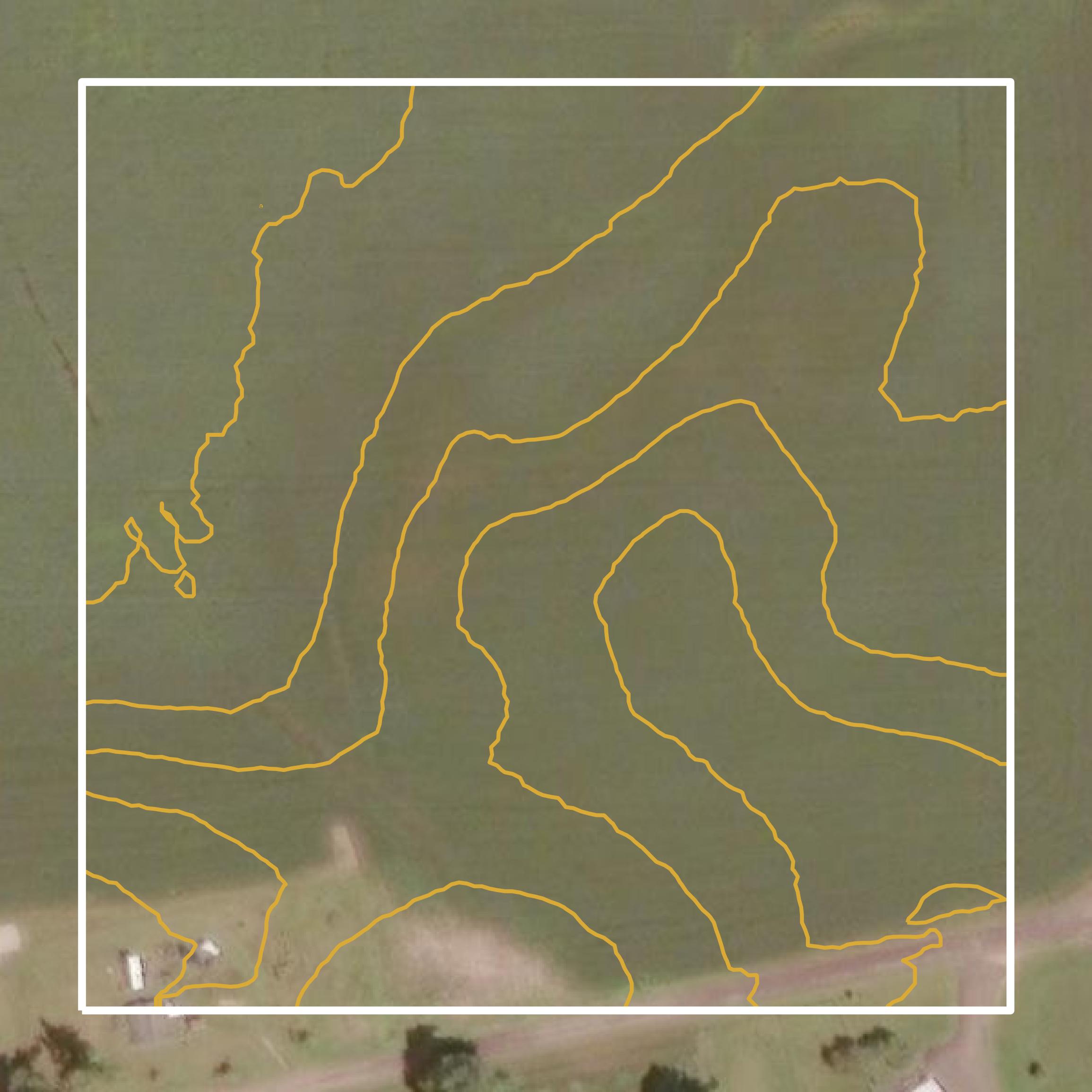 This image shows a contour map in Steuben County created using GIS data in Equator.
