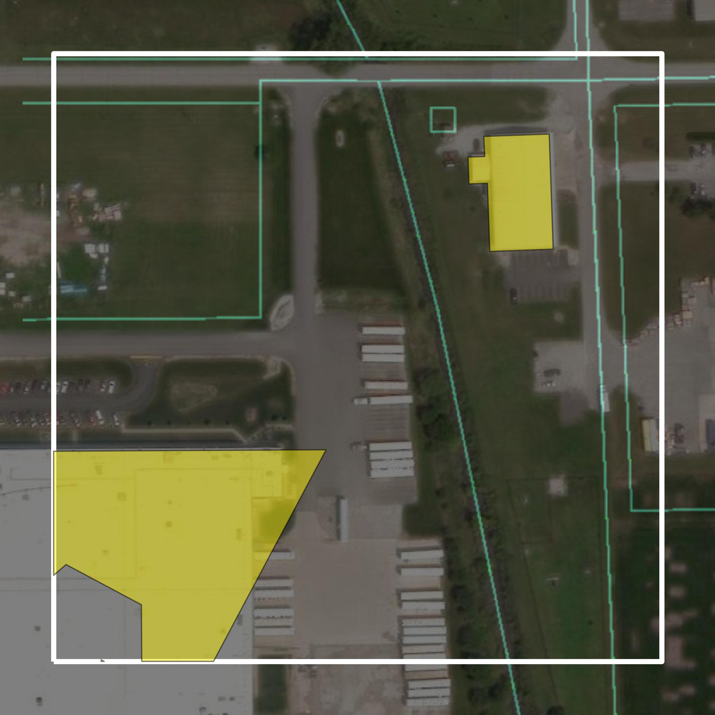 This image shows parcel and building data in Tipton County created using GIS data in Equator.