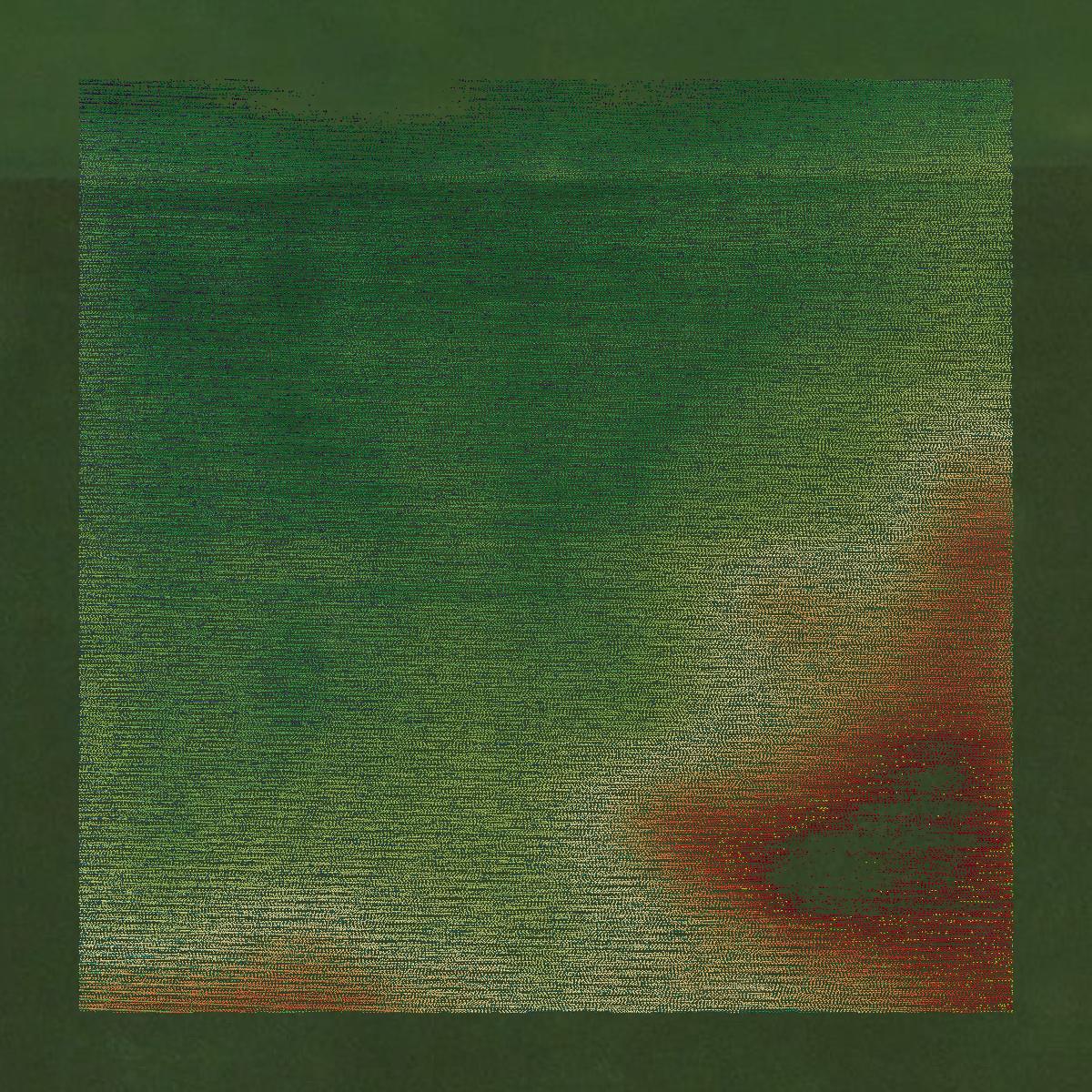 This image shows a LiDAR point cloud in Tipton County created using GIS data in Equator.