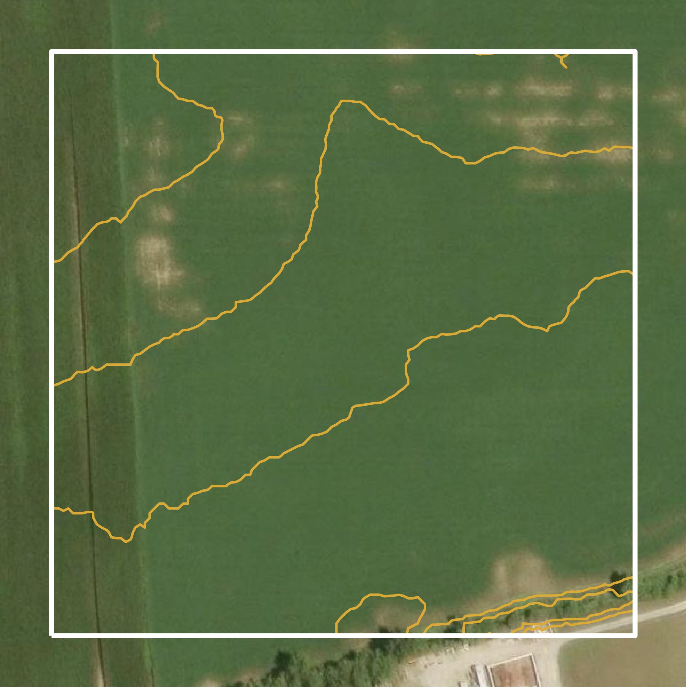 This image shows a contour map in Wabash County created using GIS data in Equator.