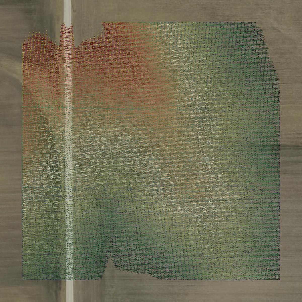 This image shows a LiDAR point cloud in Warren County created using GIS data in Equator.