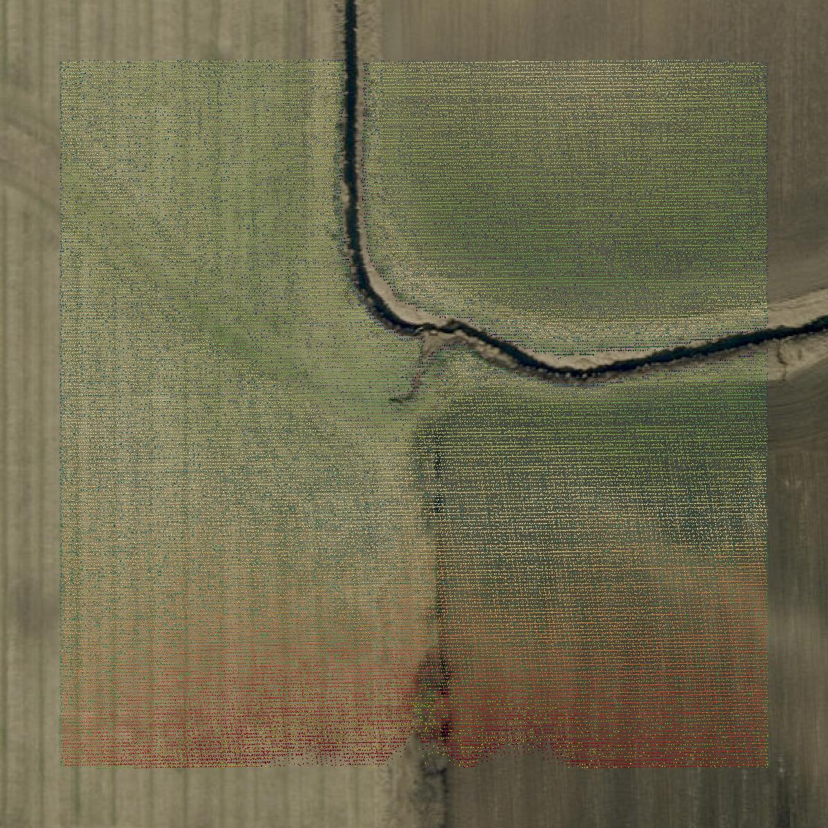 This image shows a LiDAR point cloud in Warren County created using GIS data in Equator.