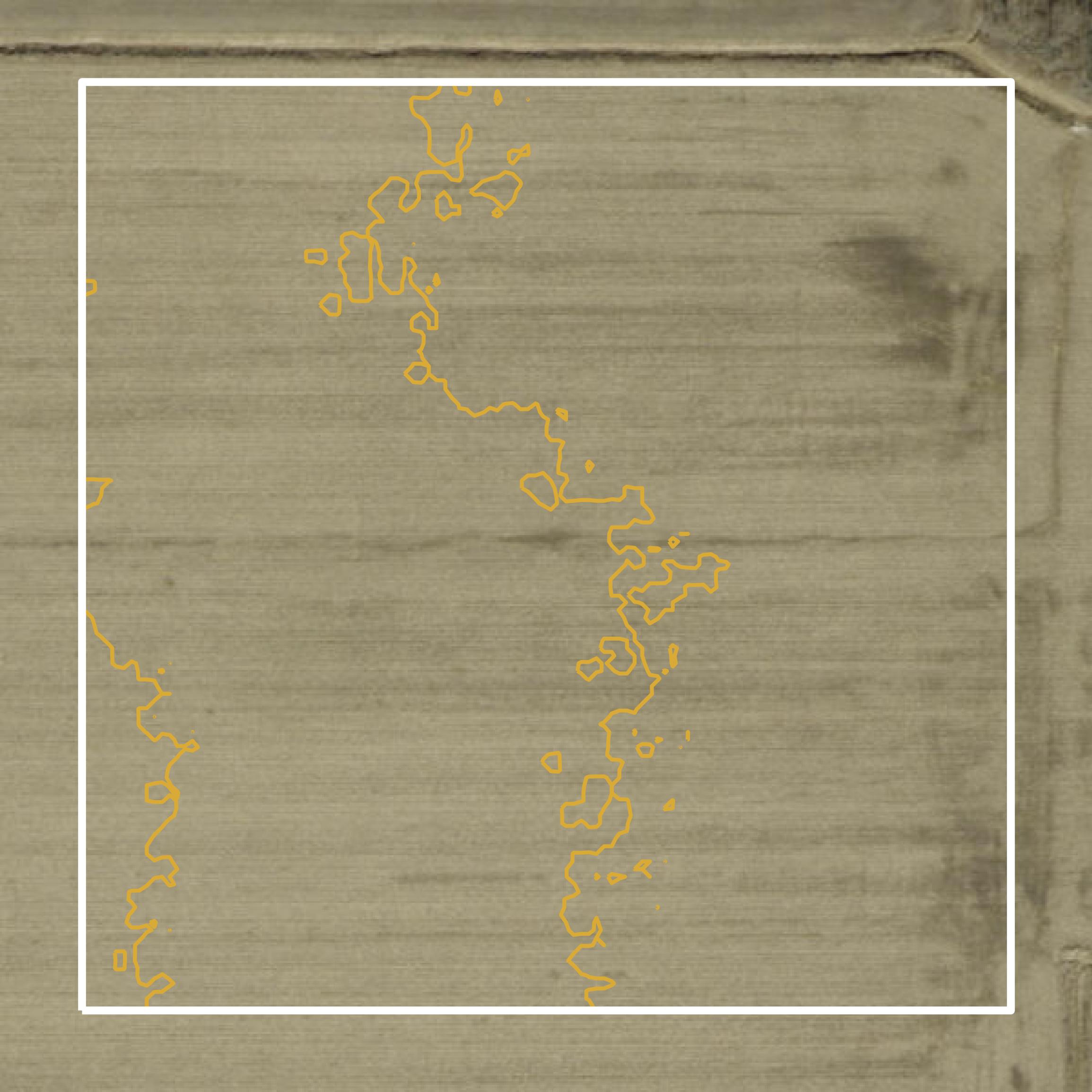 This image shows a contour map in Warrick County created using GIS data in Equator.
