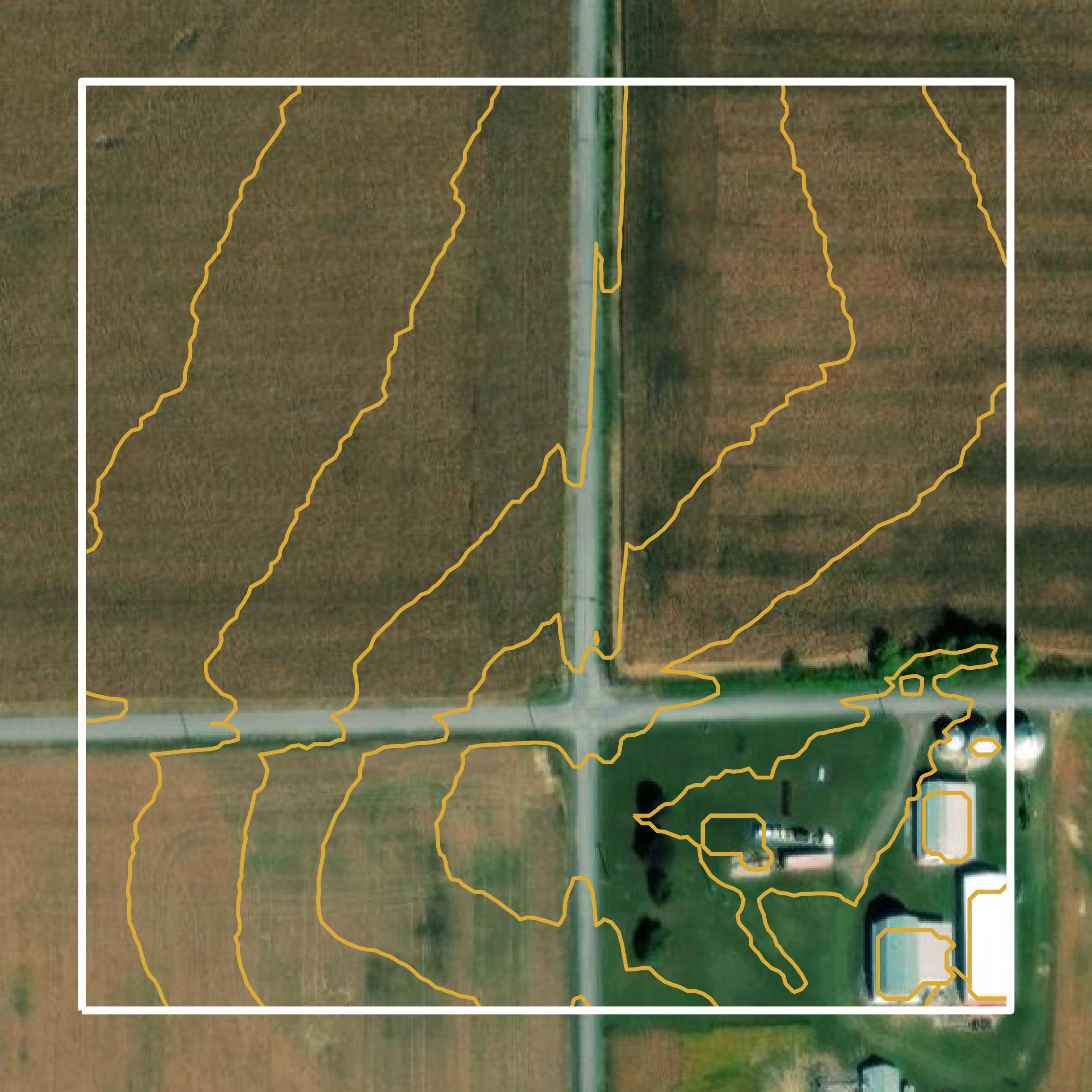This image shows a contour map in Washington County created using GIS data in Equator.