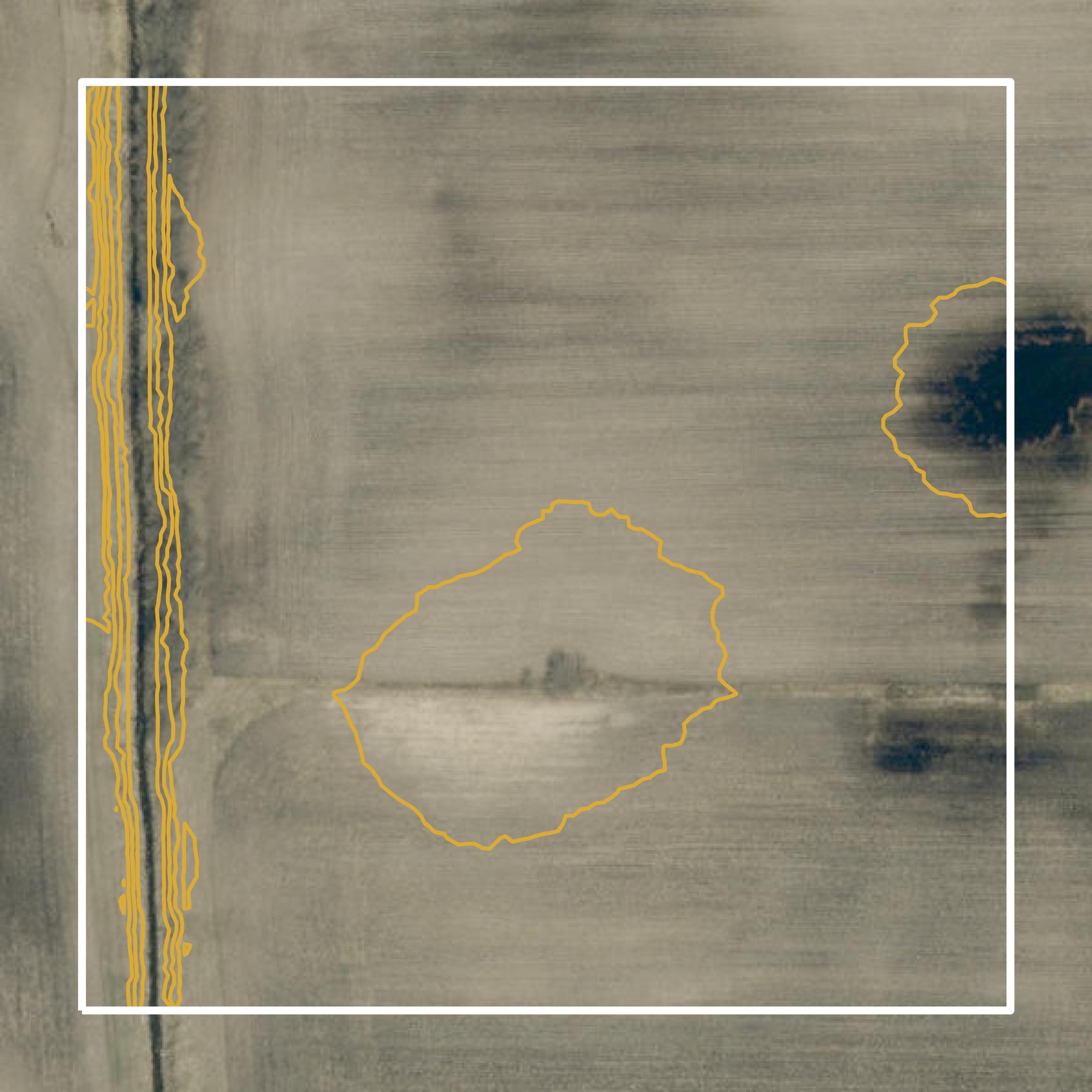 This image shows a contour map in White County created using GIS data in Equator.