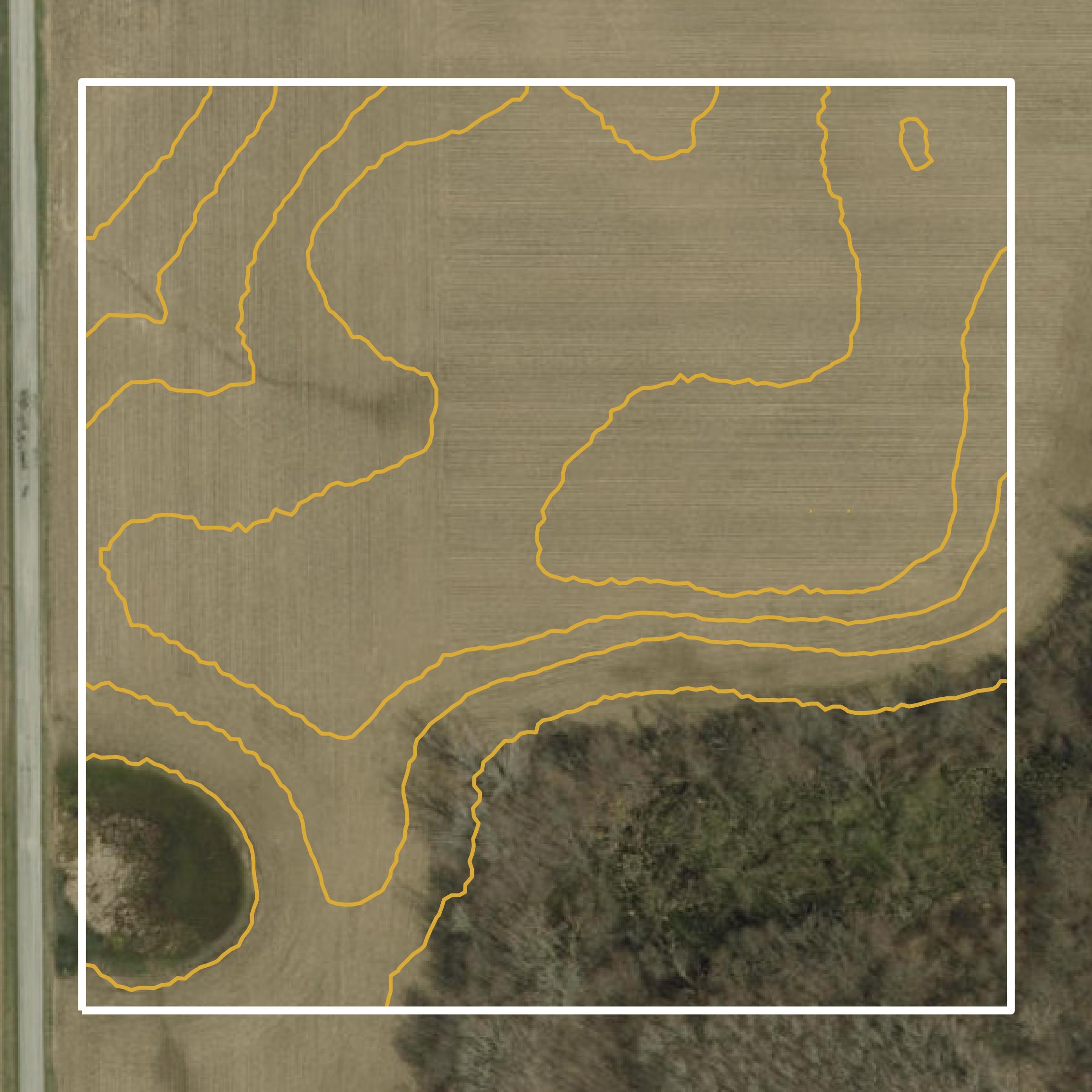 This image shows a contour map in Whitley County created using GIS data in Equator.