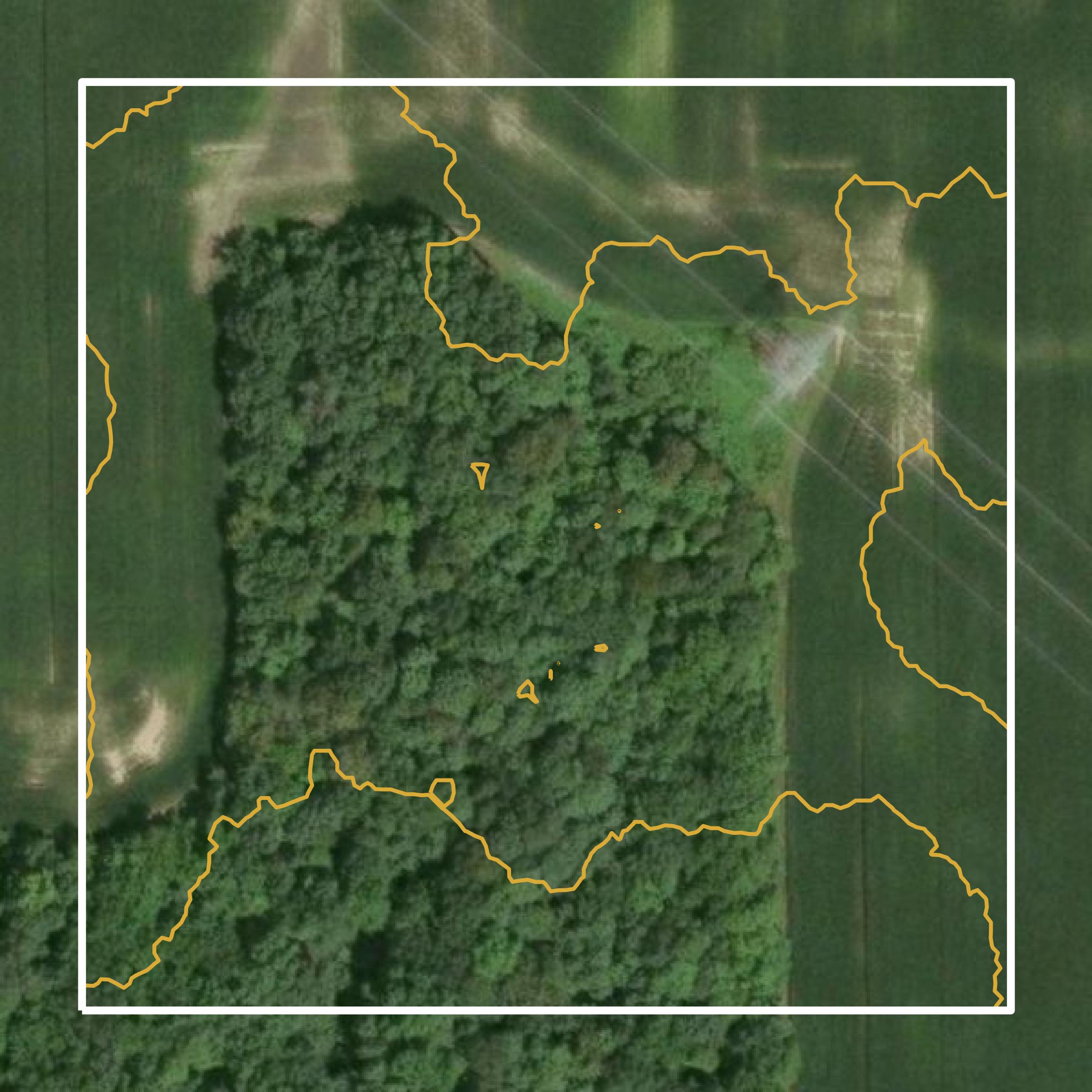 This image shows a contour map in Whitley County created using GIS data in Equator.