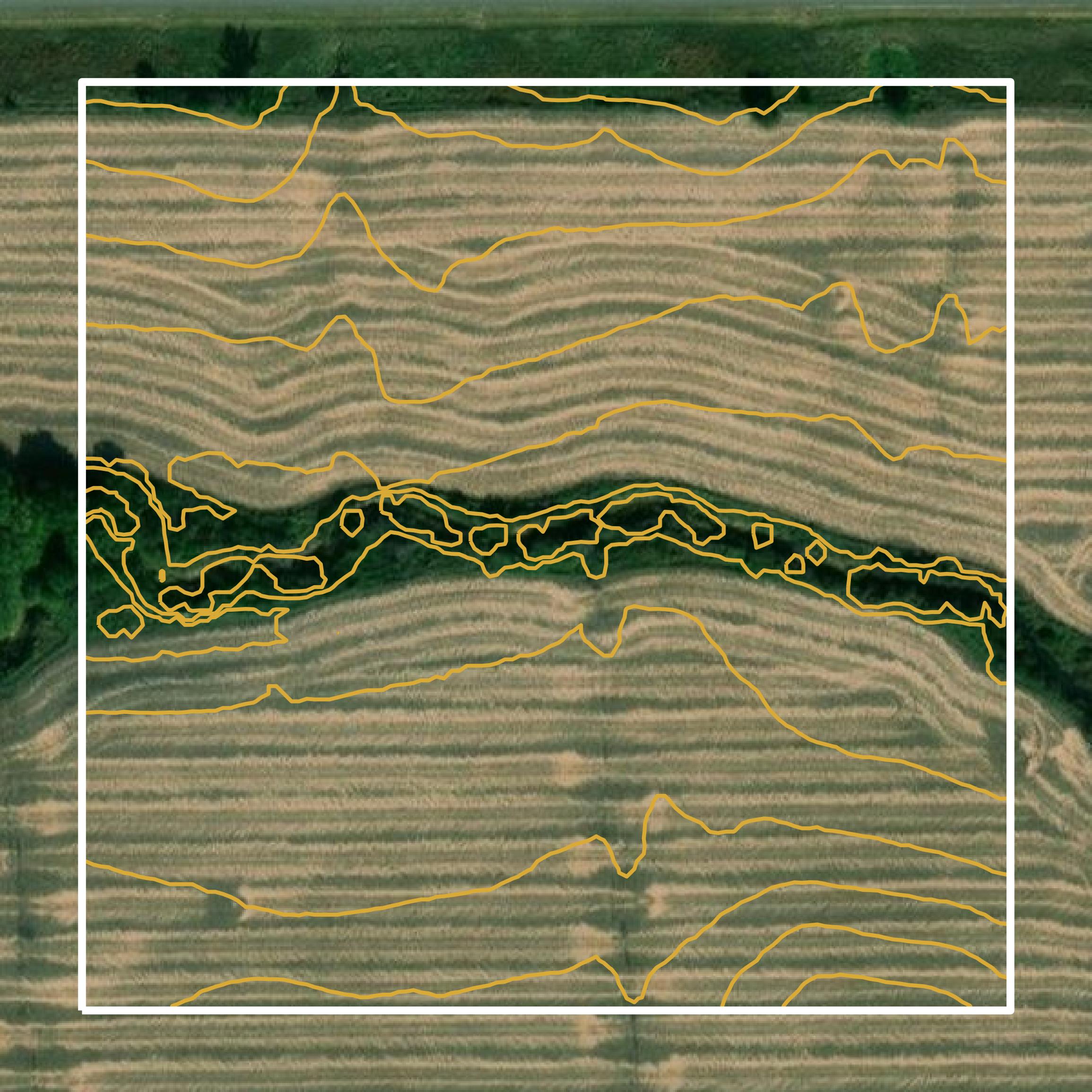This image shows a contour map in Adair County created using GIS data in Equator.