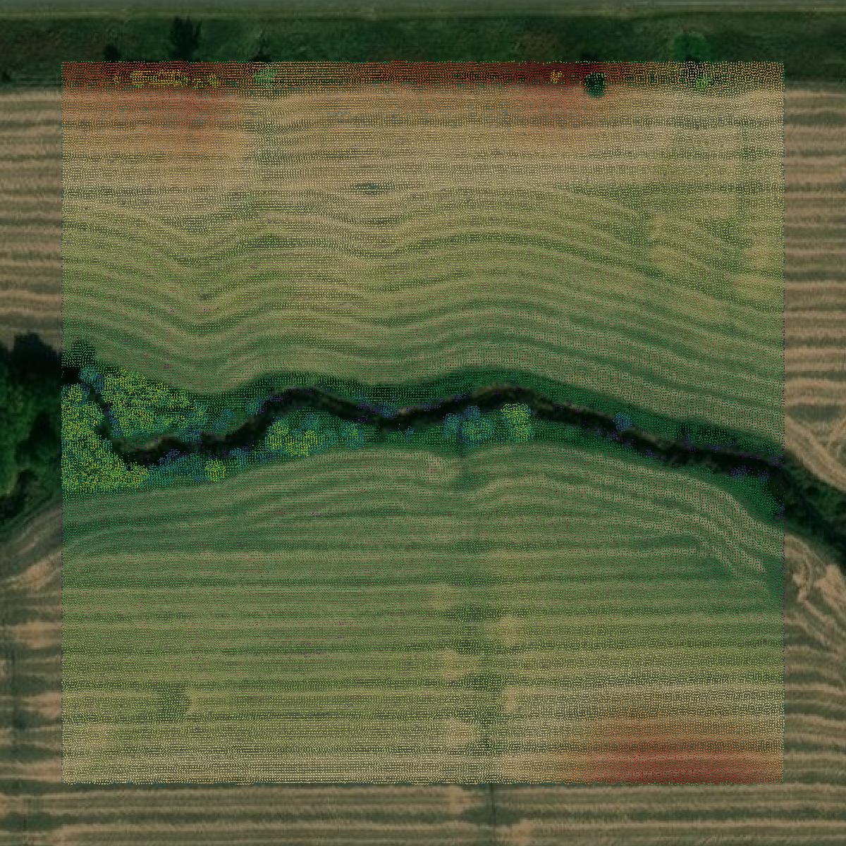 This image shows a LiDAR point cloud in Adair County created using GIS data in Equator.