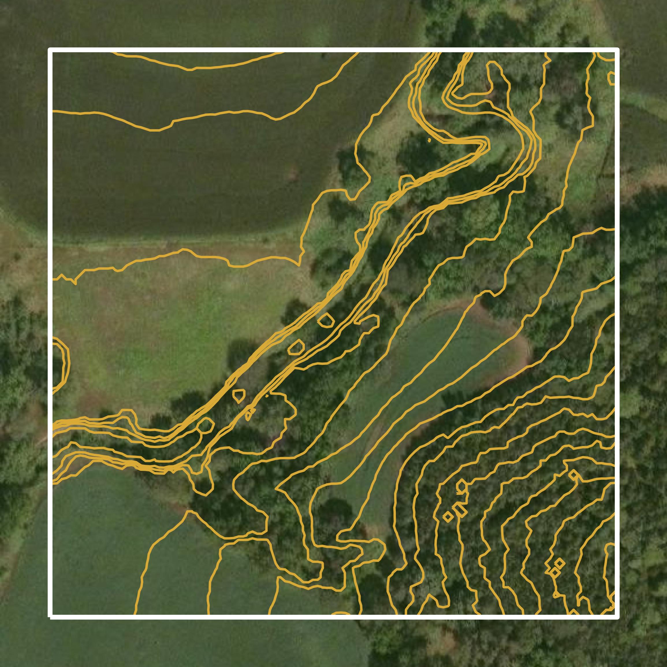 This image shows a contour map in Adams County created using GIS data in Equator.