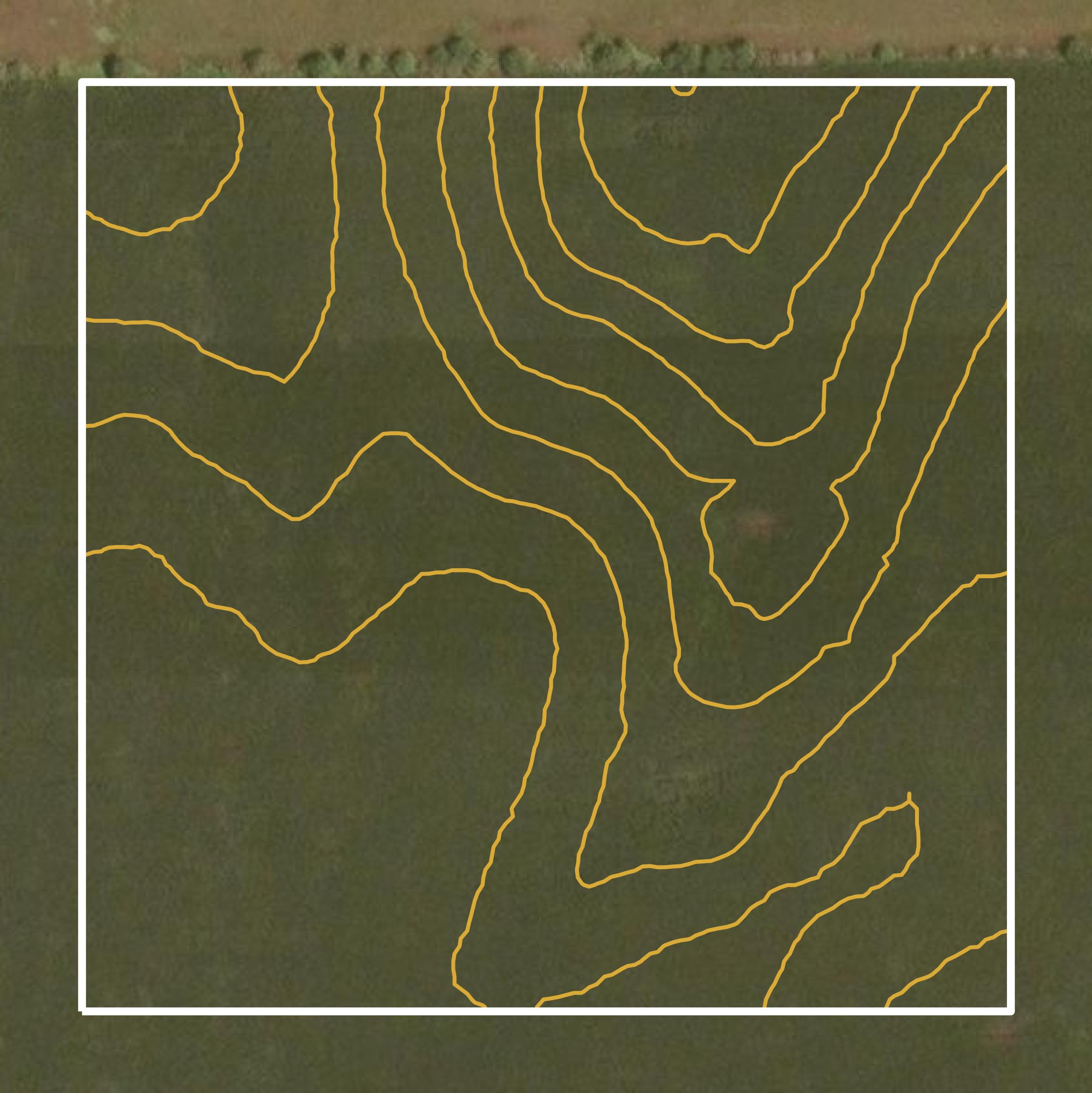 This image shows a contour map in Adams County created using GIS data in Equator.
