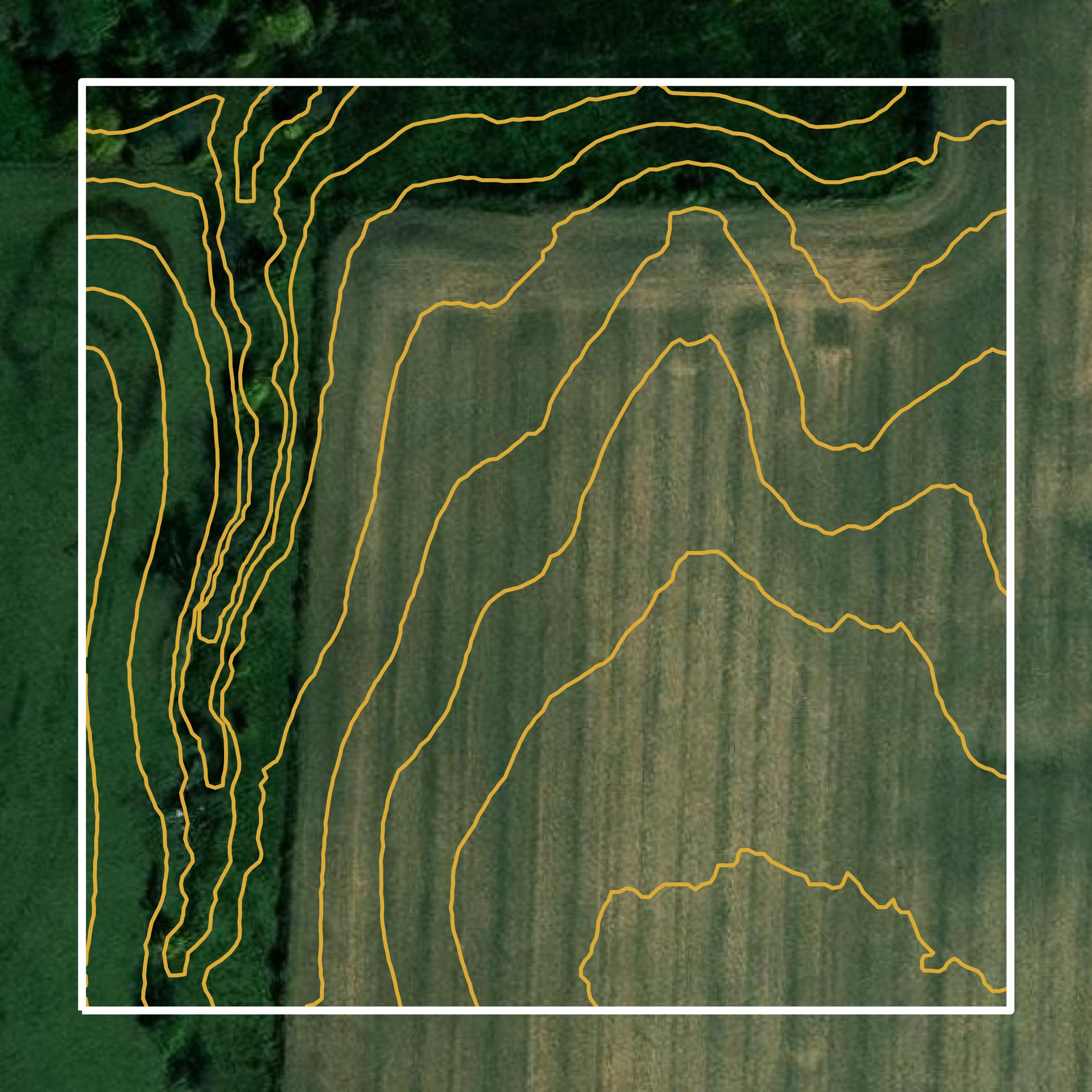 This image shows a contour map in Appanoose County created using GIS data in Equator.