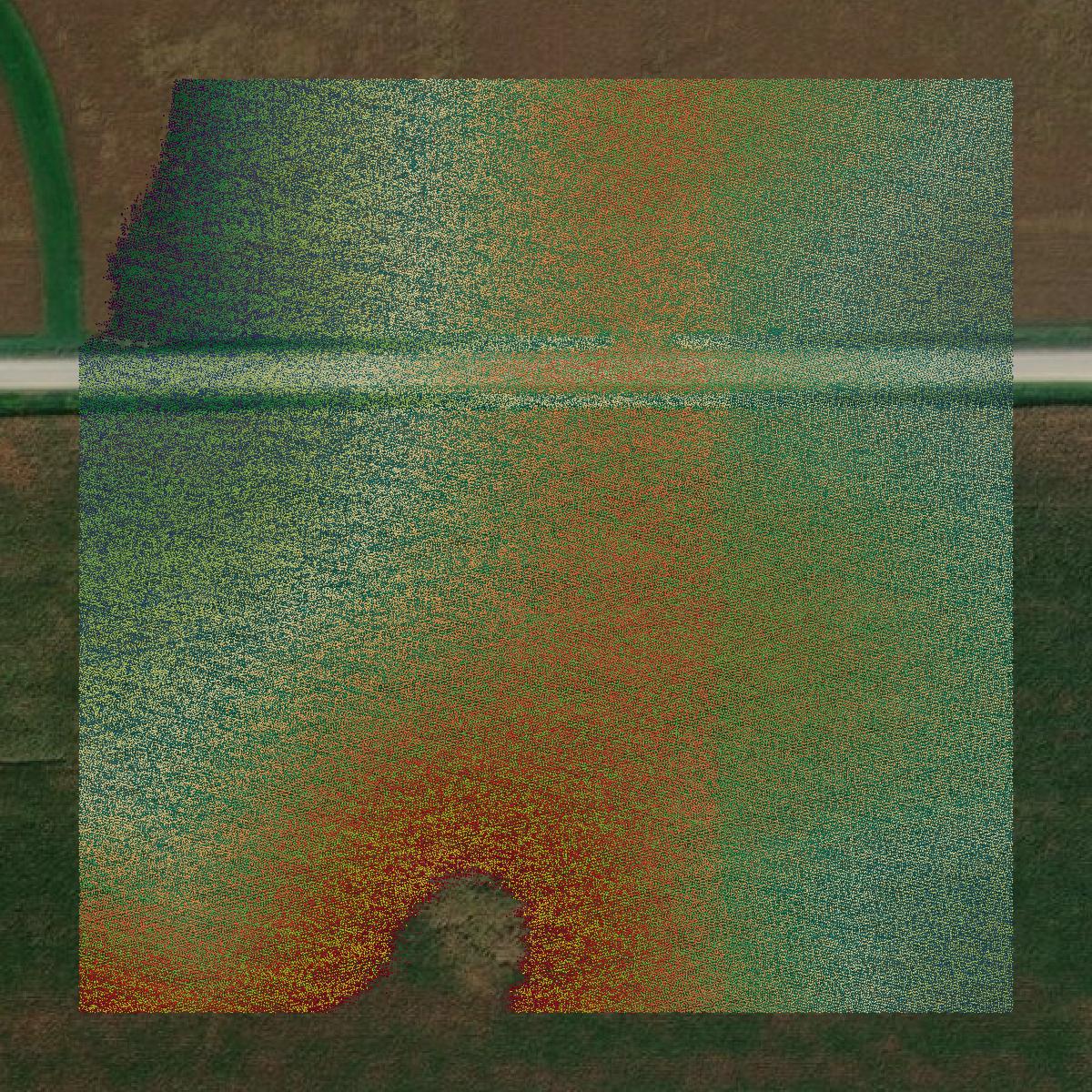 This image shows a LiDAR point cloud in Benton County created using GIS data in Equator.