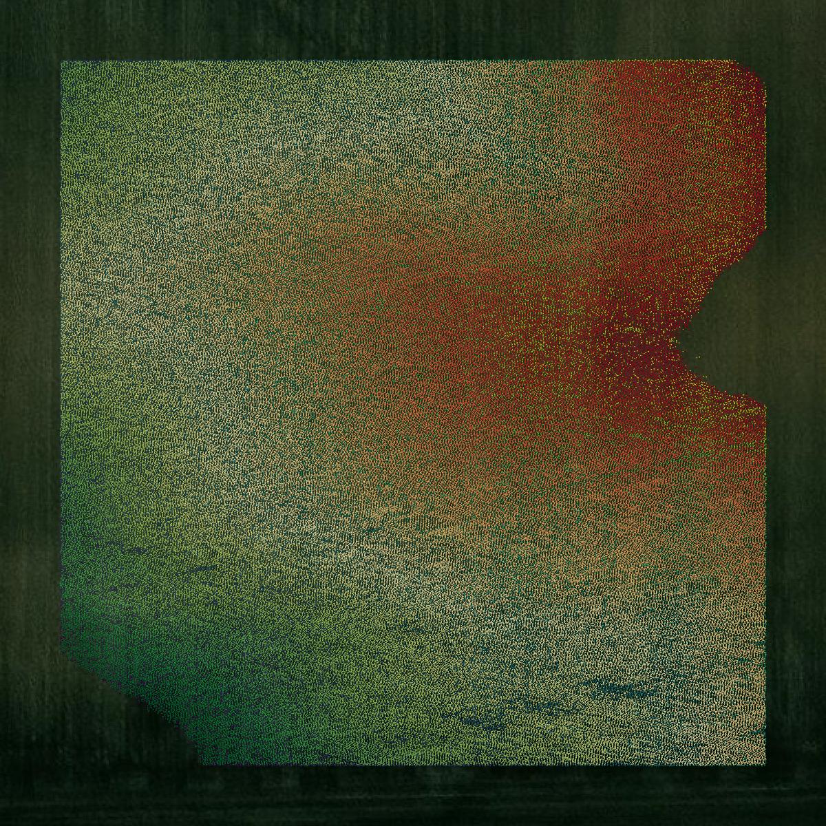 This image shows a LiDAR point cloud in Benton County created using GIS data in Equator.