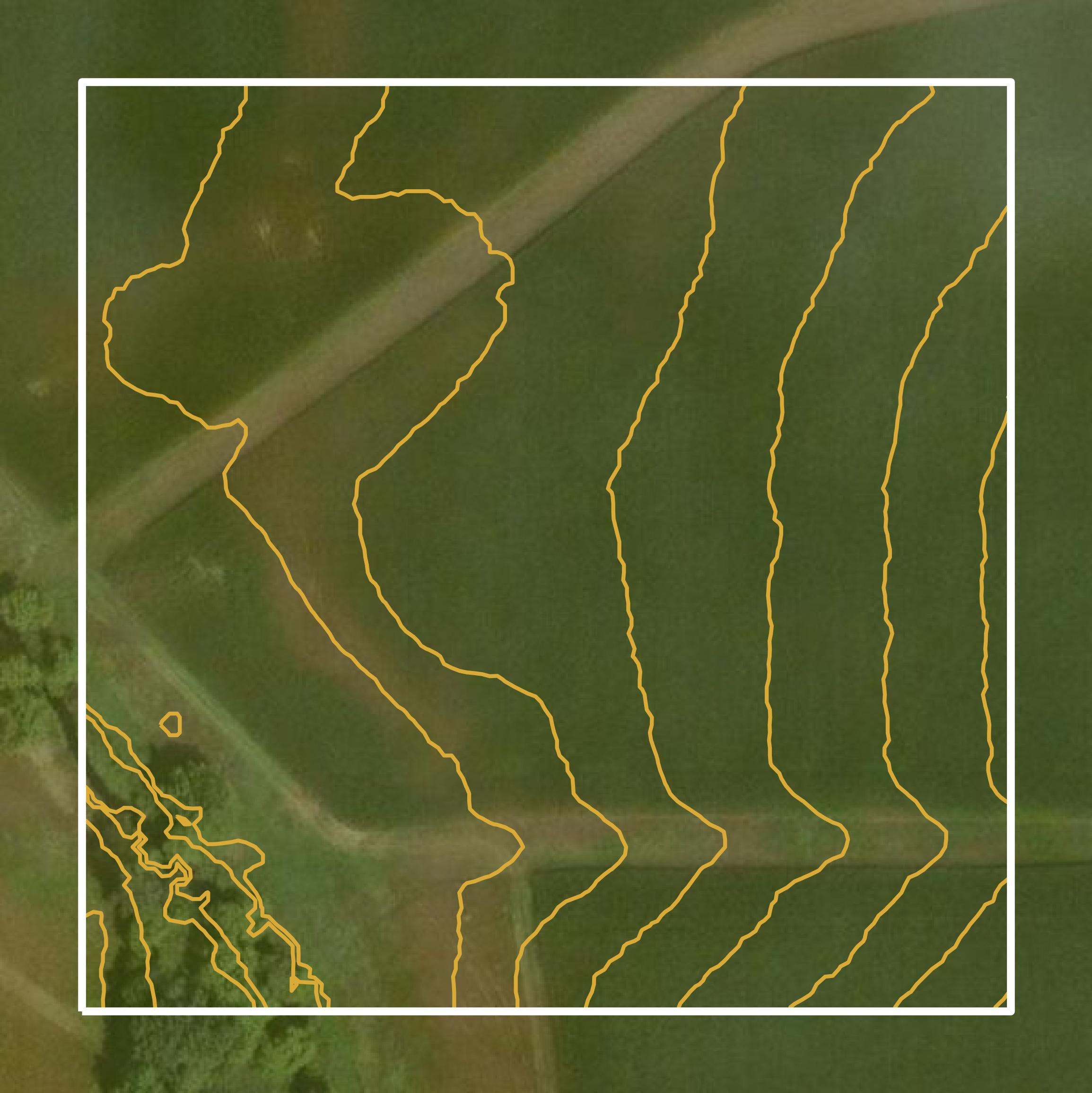 This image shows a contour map in Black Hawk County created using GIS data in Equator.