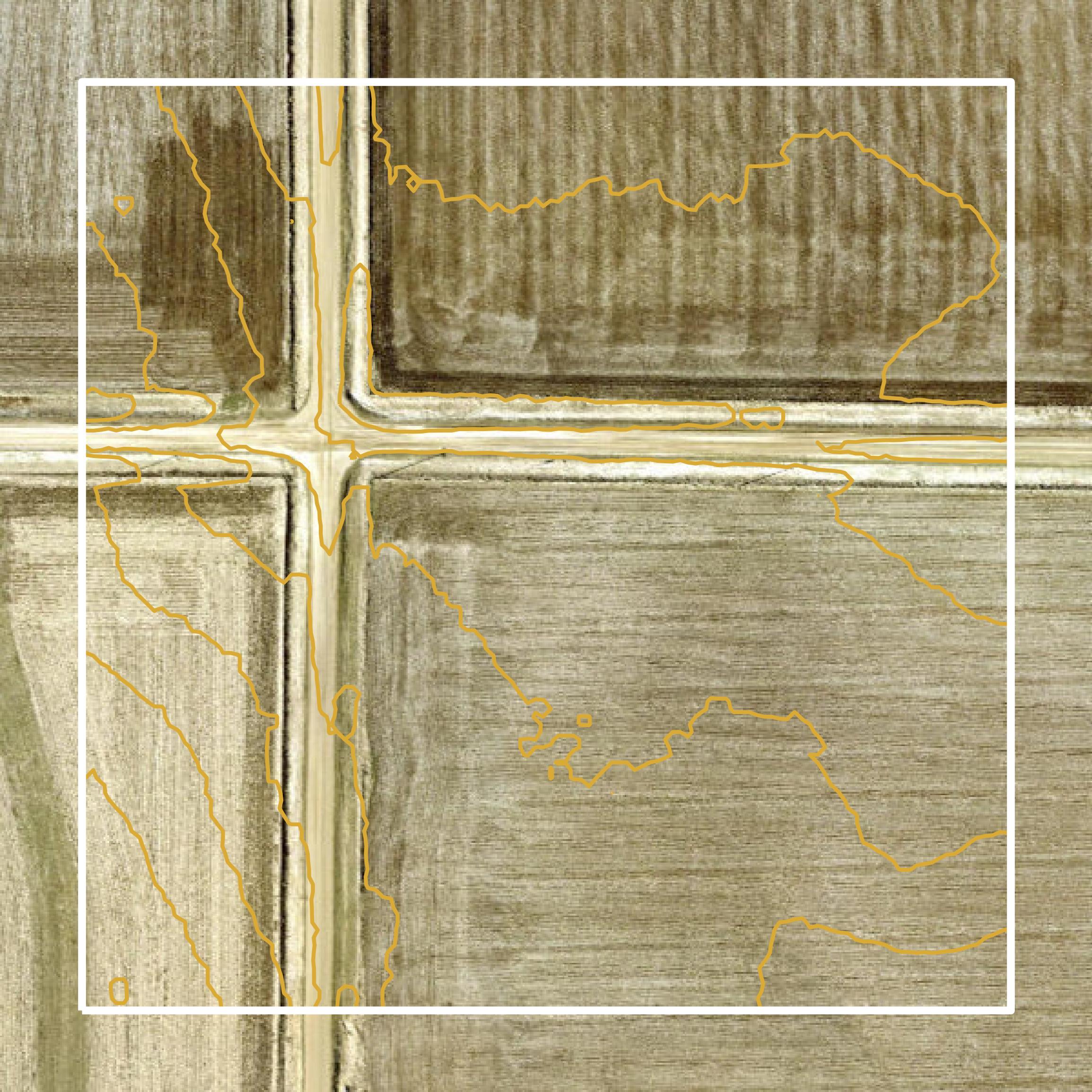 This image shows a contour map in Boone County created using GIS data in Equator.