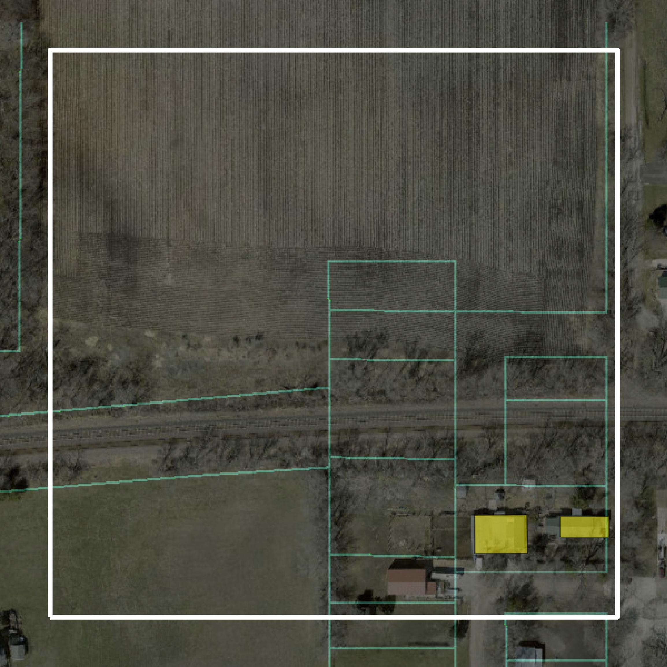 This image shows parcel and building data in Boone County created using GIS data in Equator.