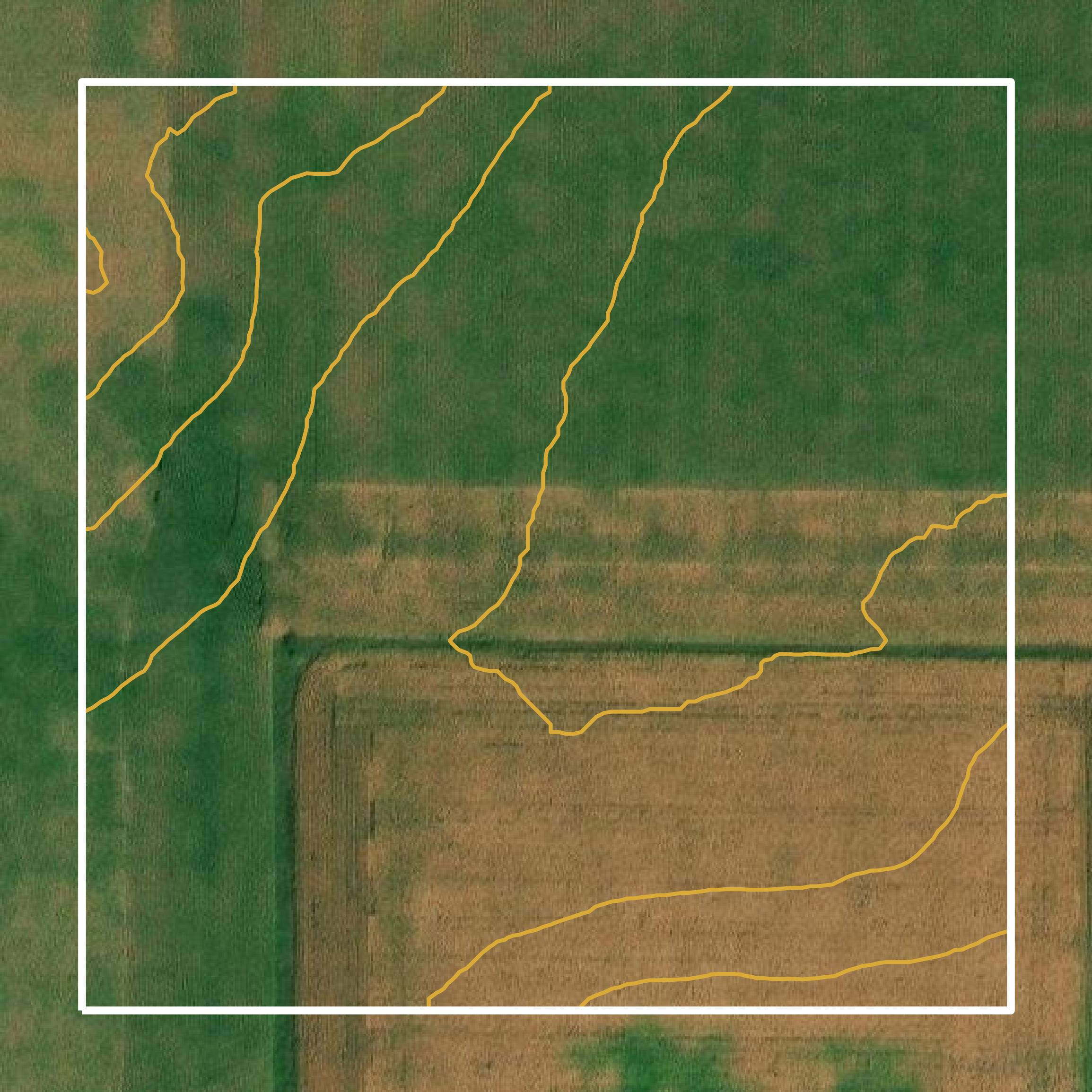 This image shows a contour map in Bremer County created using GIS data in Equator.